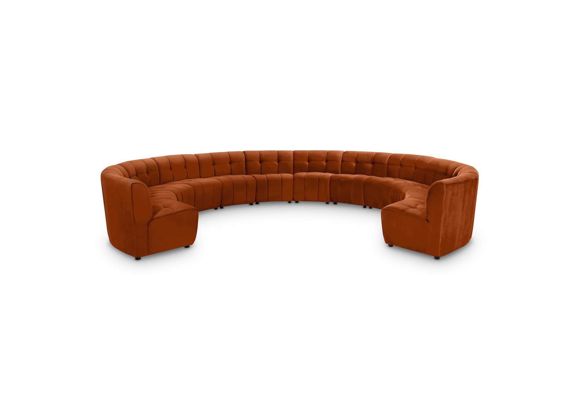 Limitless Cognac Velvet 12 Piece Modular Sectional,Meridian Furniture