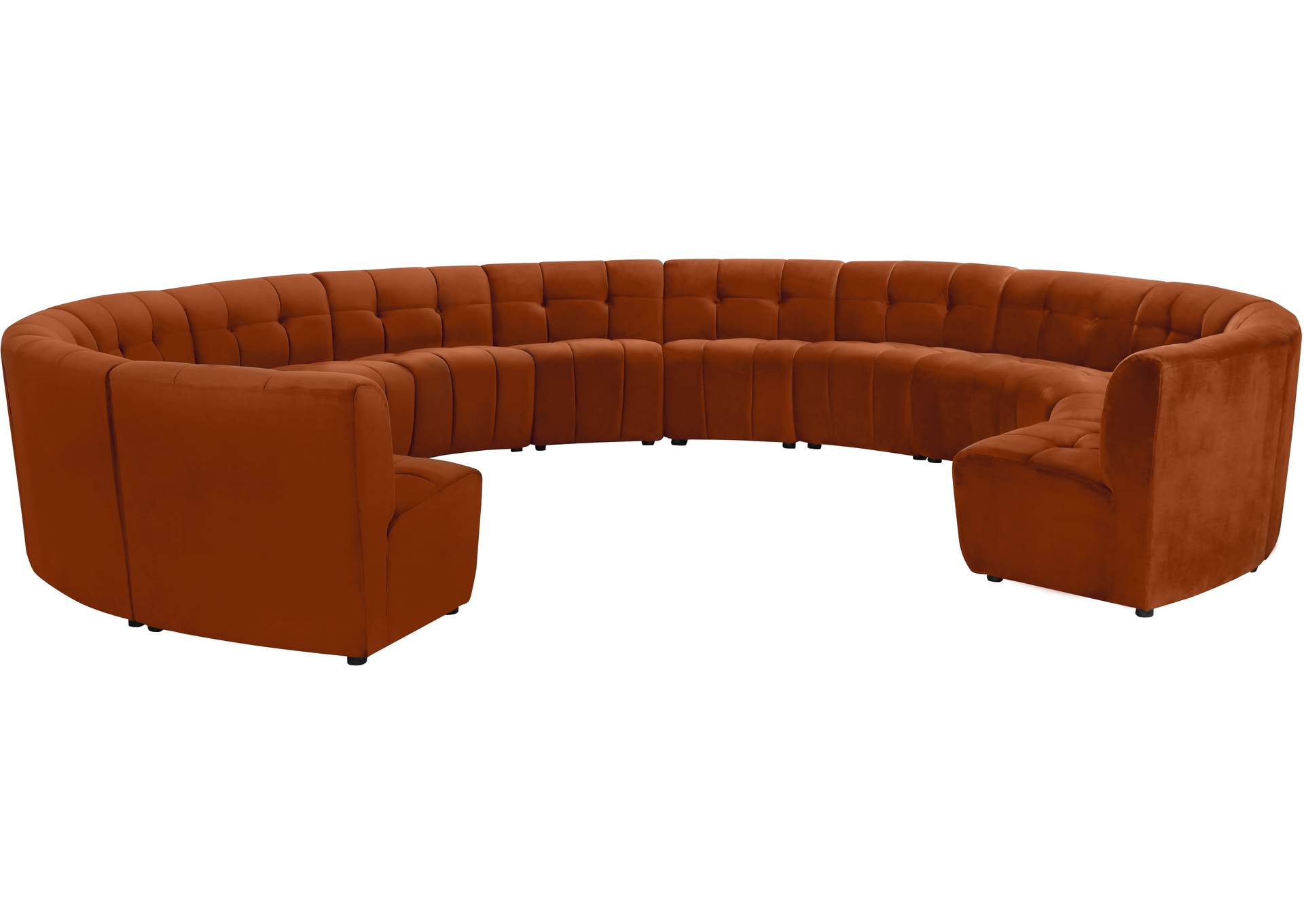 Limitless Cognac Velvet 13 Piece Modular Sectional,Meridian Furniture