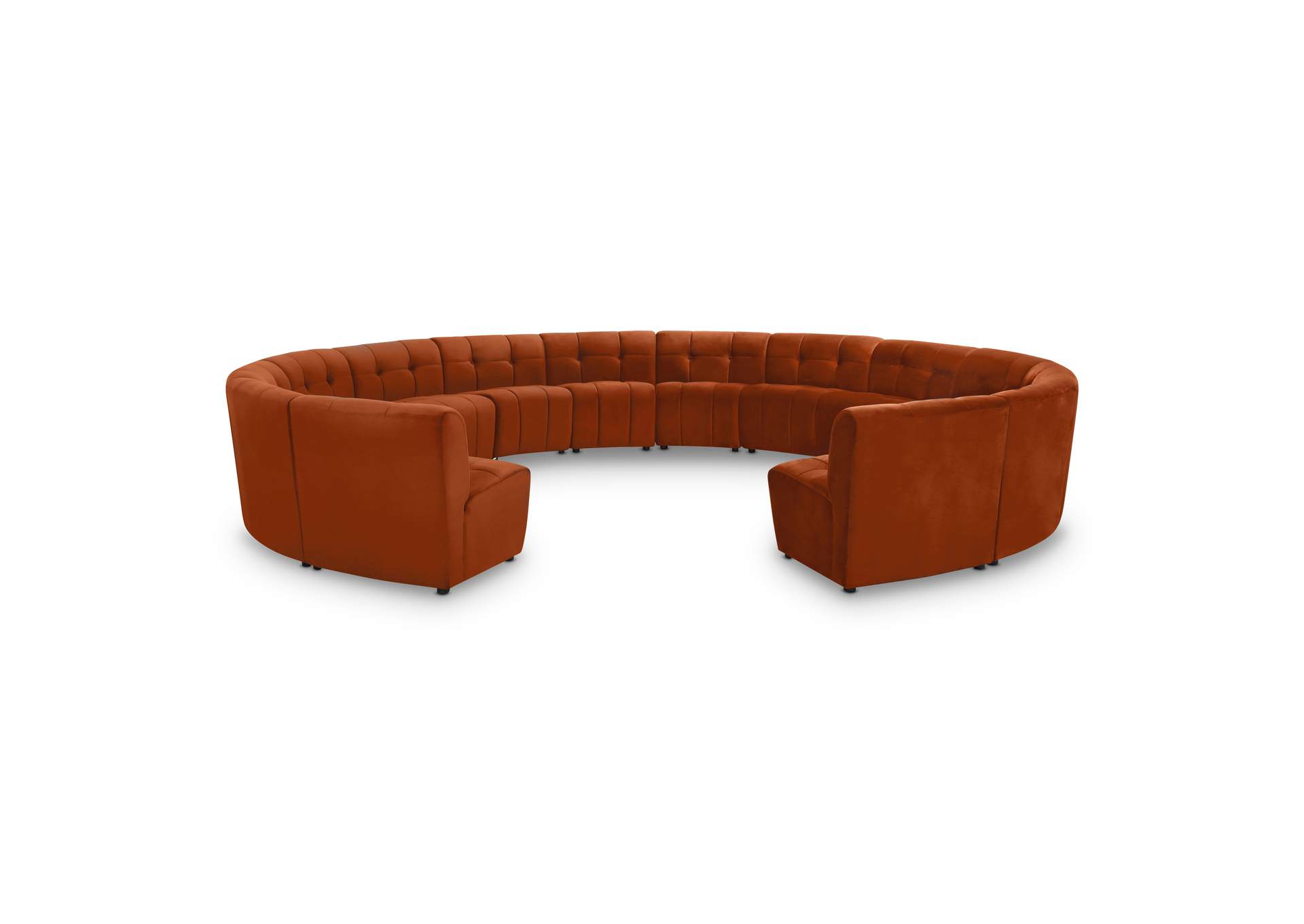 Limitless Cognac Velvet 14 Piece Modular Sectional,Meridian Furniture