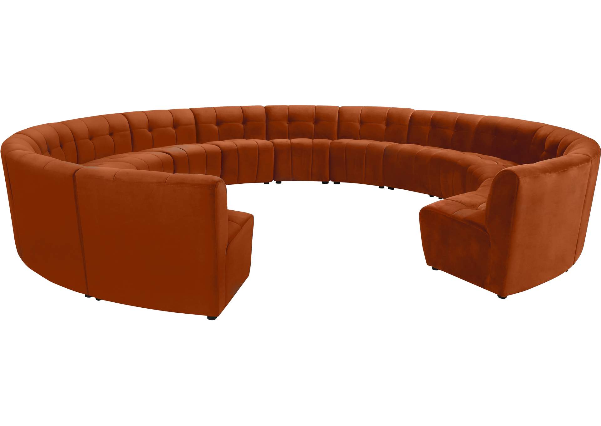 Limitless Cognac Velvet 14 Piece Modular Sectional,Meridian Furniture