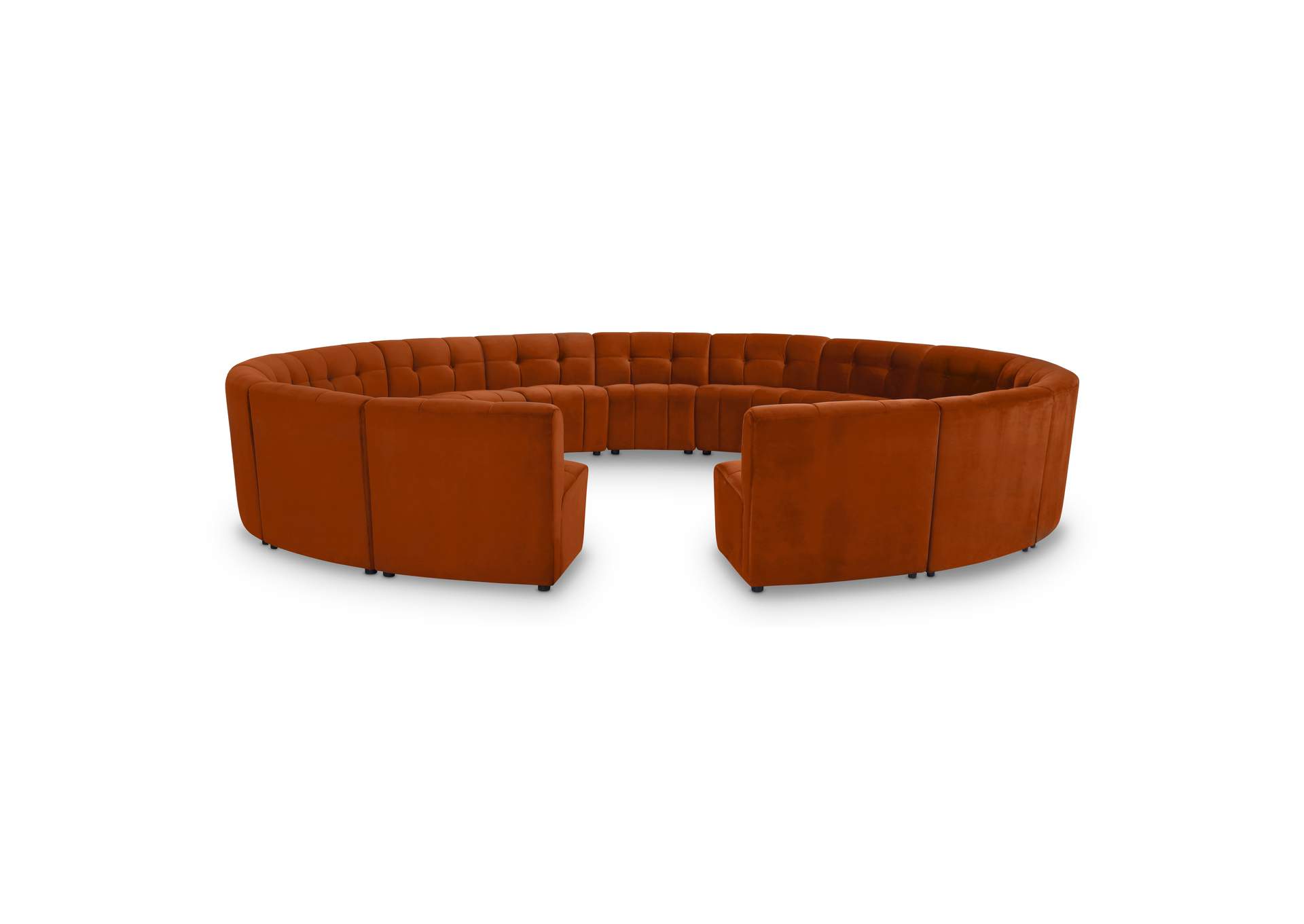 Limitless Cognac Velvet 15 Piece Modular Sectional,Meridian Furniture