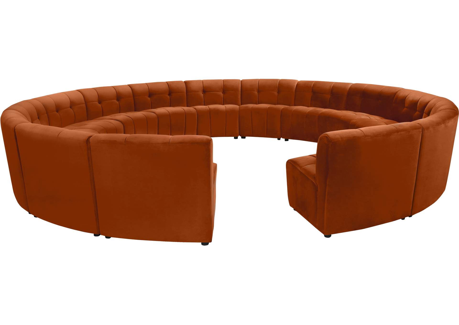 Limitless Cognac Velvet 15 Piece Modular Sectional,Meridian Furniture