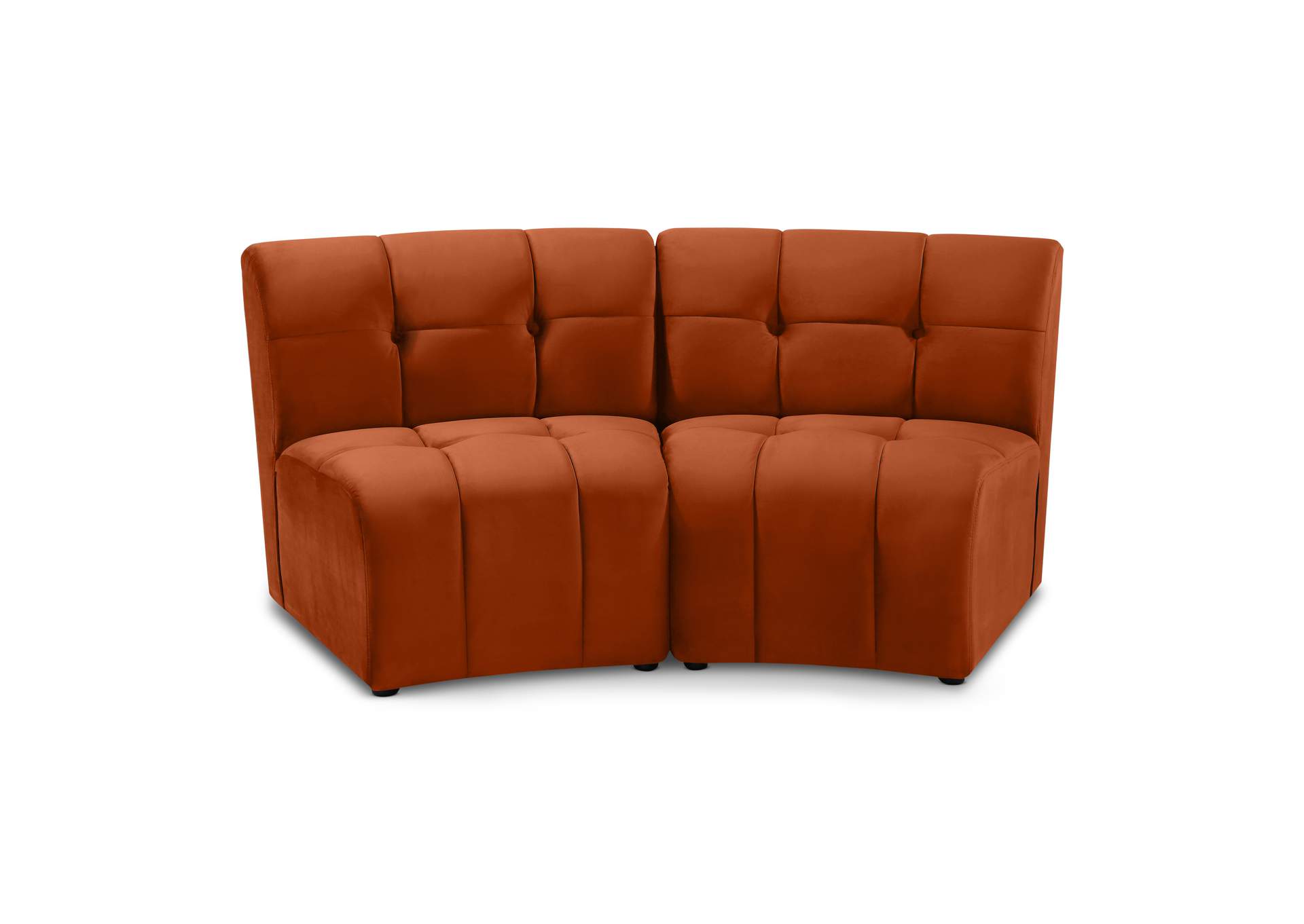 Limitless Cognac Velvet 2 Piece Modular Sectional,Meridian Furniture