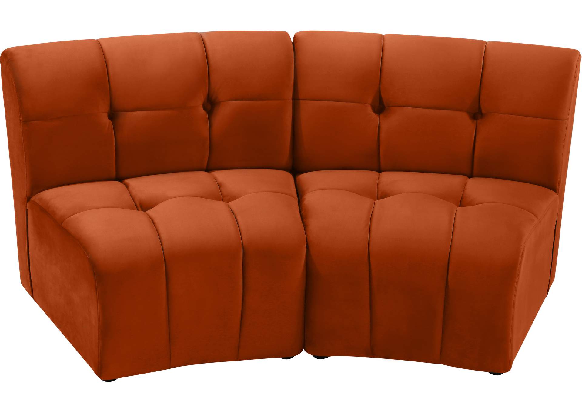 Limitless Cognac Velvet 2 Piece Modular Sectional,Meridian Furniture