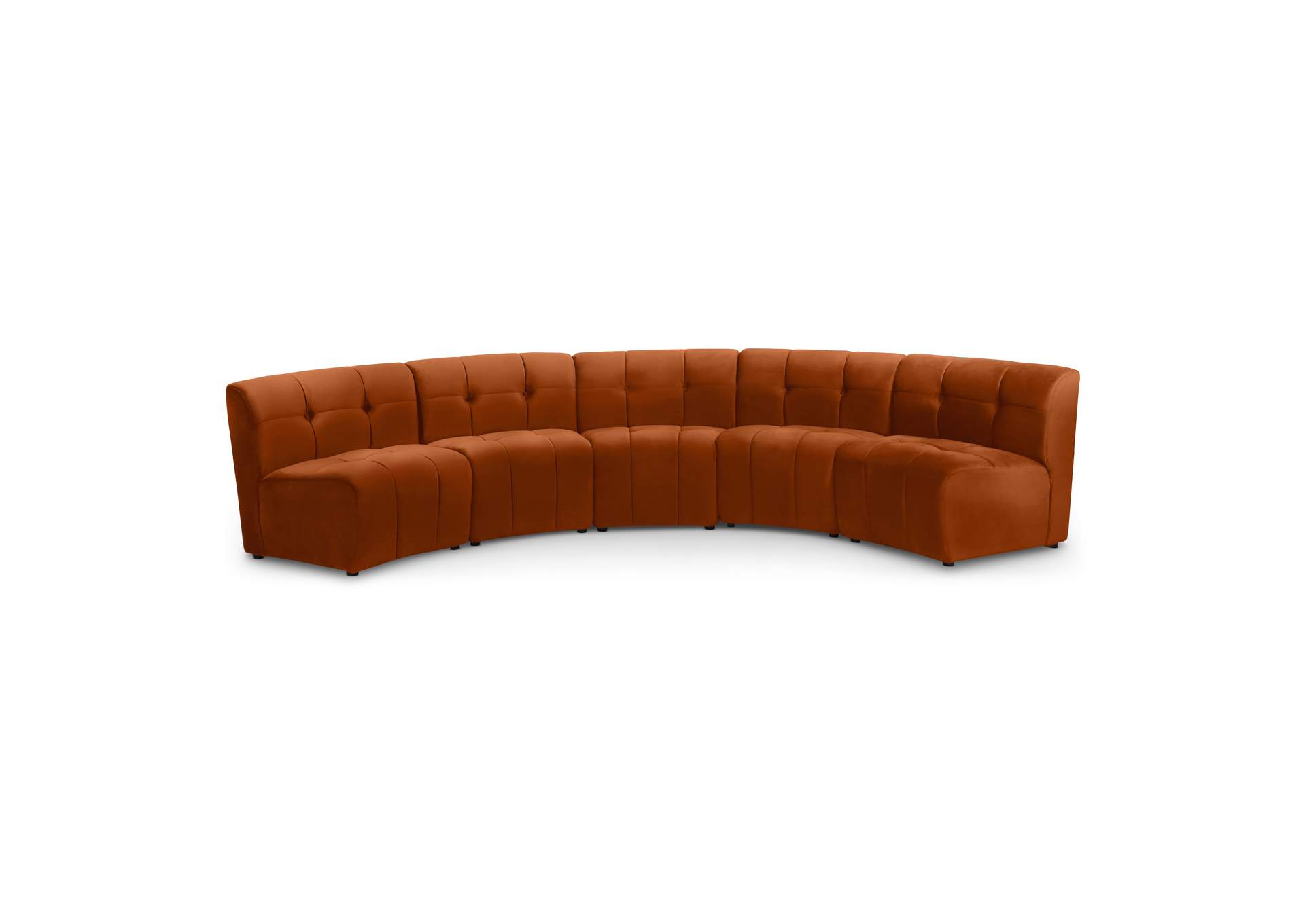 Limitless Cognac Velvet 5 Piece Modular Sectional,Meridian Furniture