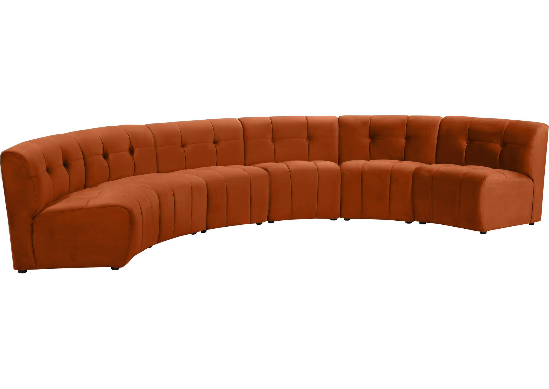 Limitless Cognac Velvet 6 Piece . Modular Sectional,Meridian Furniture