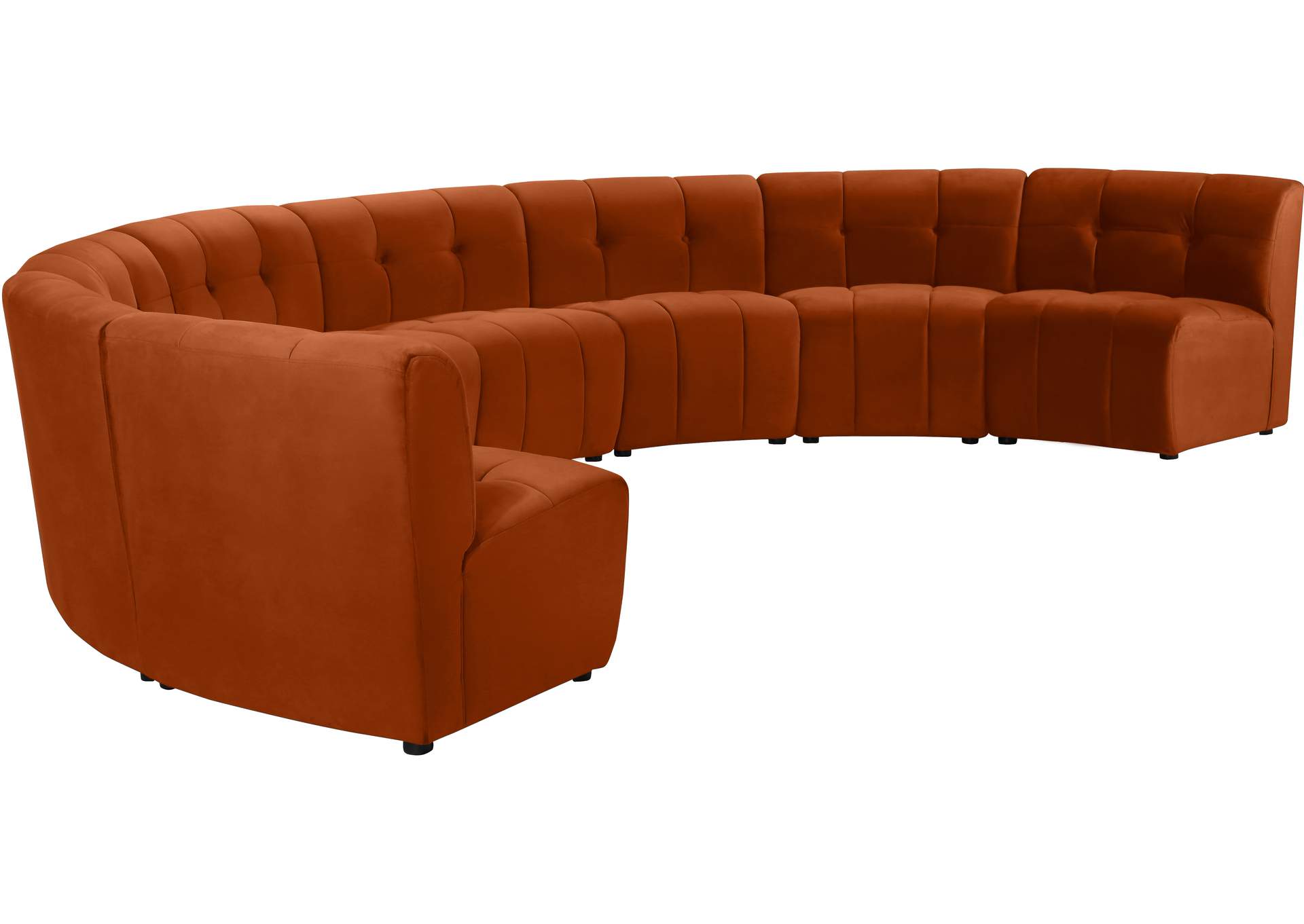 Limitless Cognac Velvet 8 Piece Modular Sectional,Meridian Furniture