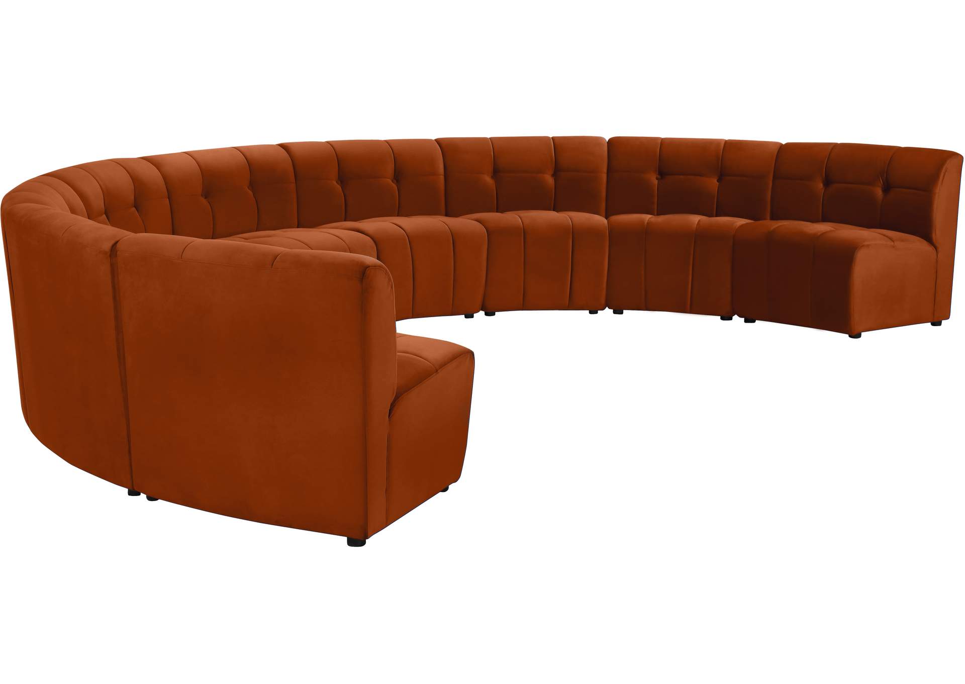 Limitless Cognac Velvet 9 Piece Modular Sectional,Meridian Furniture