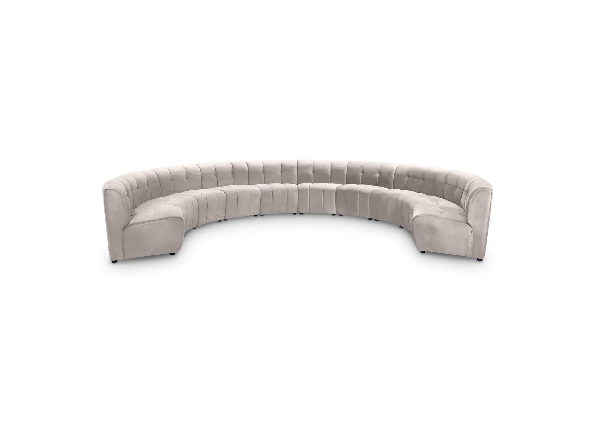 Limitless Cream Velvet 10 Piece Modular Sectional,Meridian Furniture