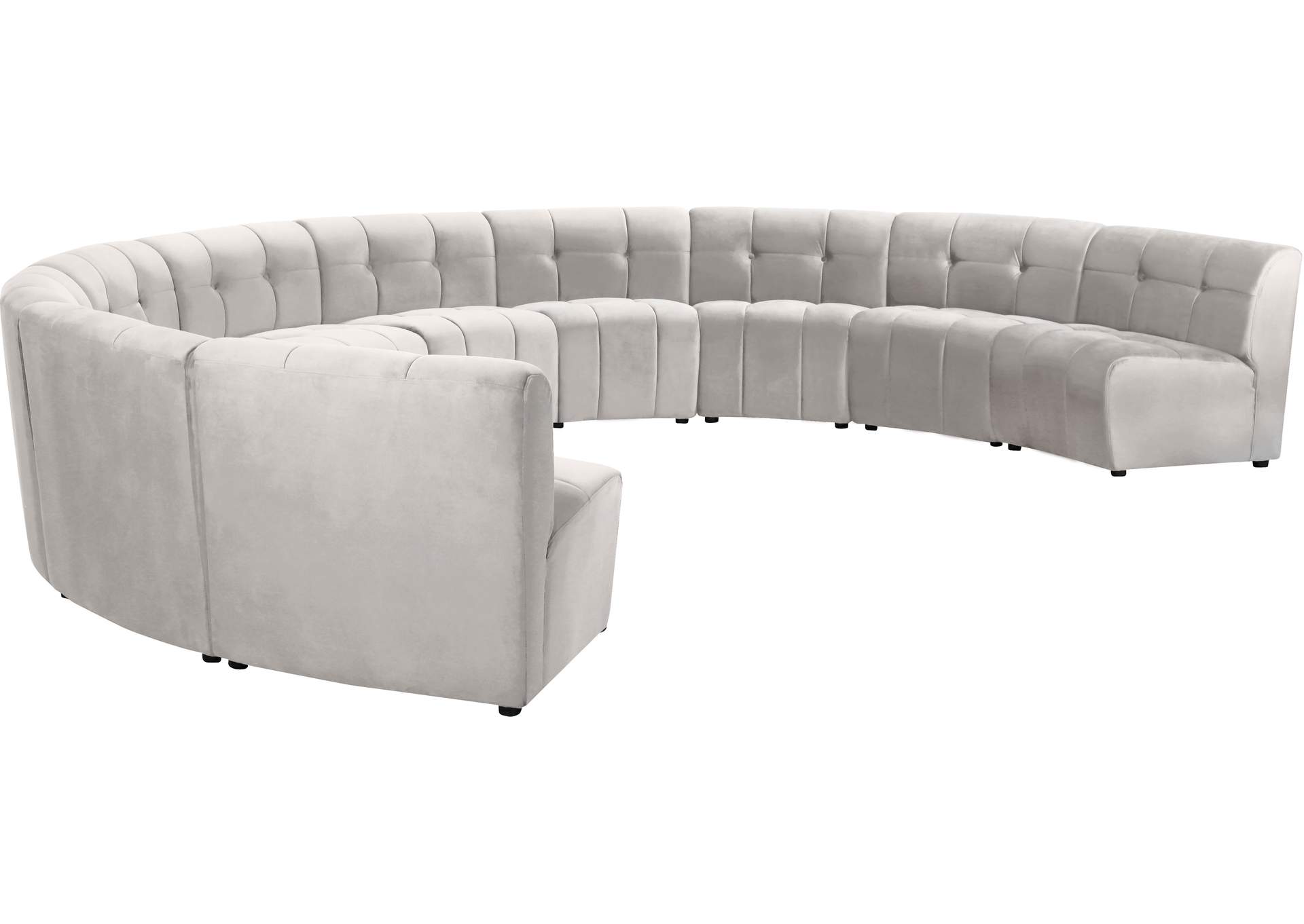 Limitless Cream Velvet 10 Piece Modular Sectional,Meridian Furniture