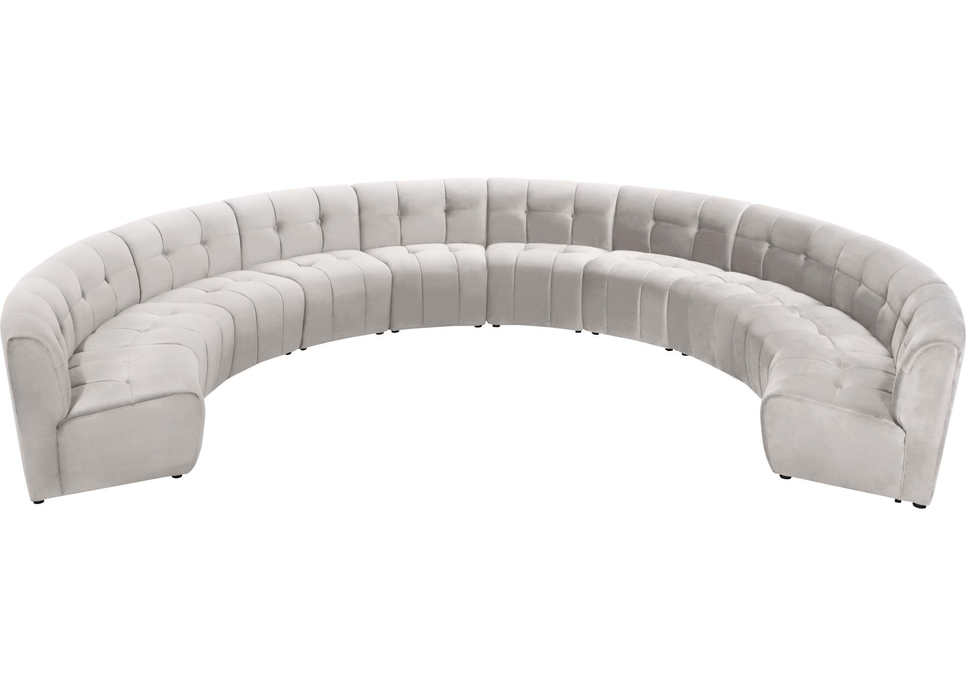 Limitless Cream Velvet 10 Piece Modular Sectional,Meridian Furniture