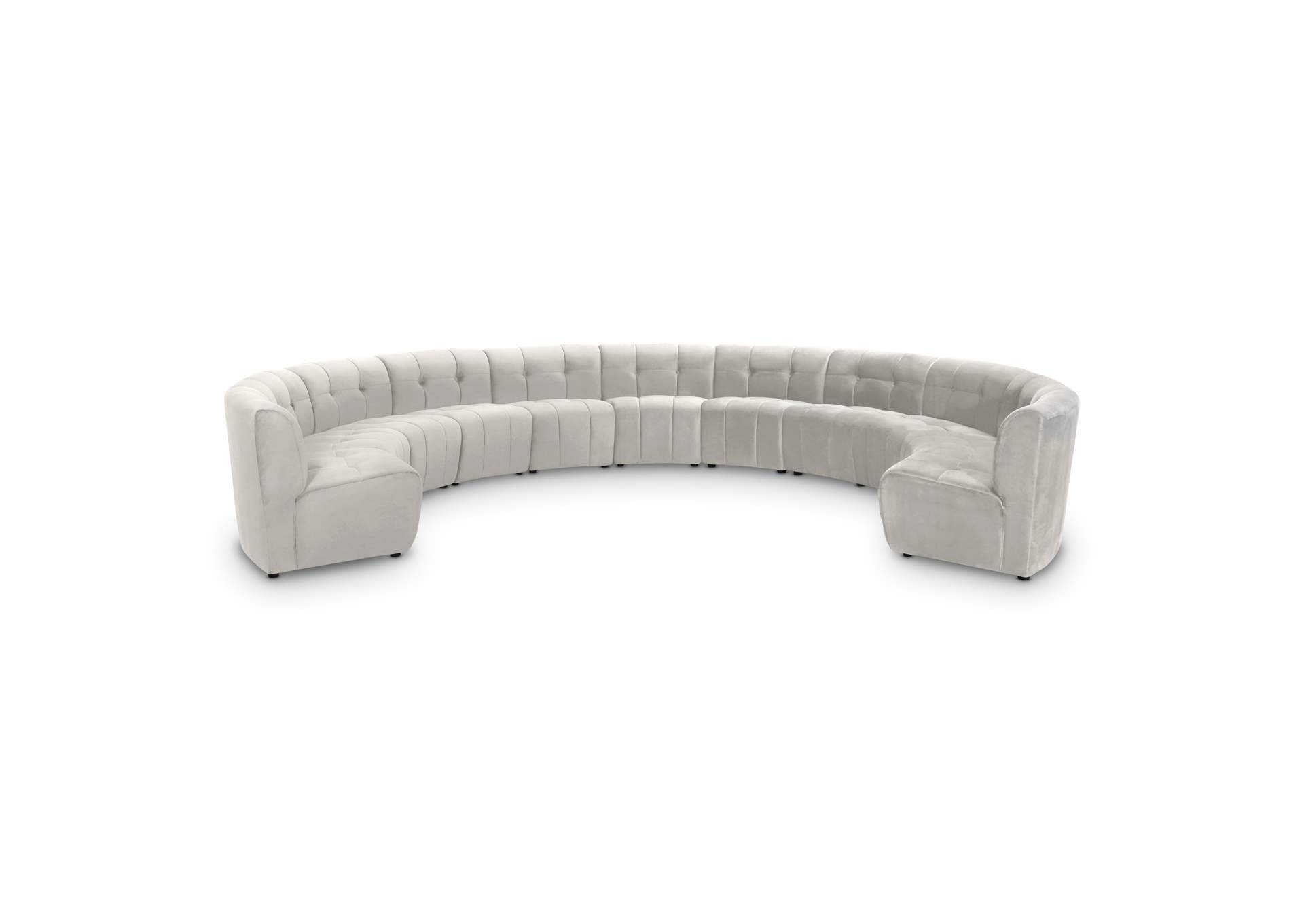 Limitless Cream Velvet 11 Piece Modular Sectional,Meridian Furniture