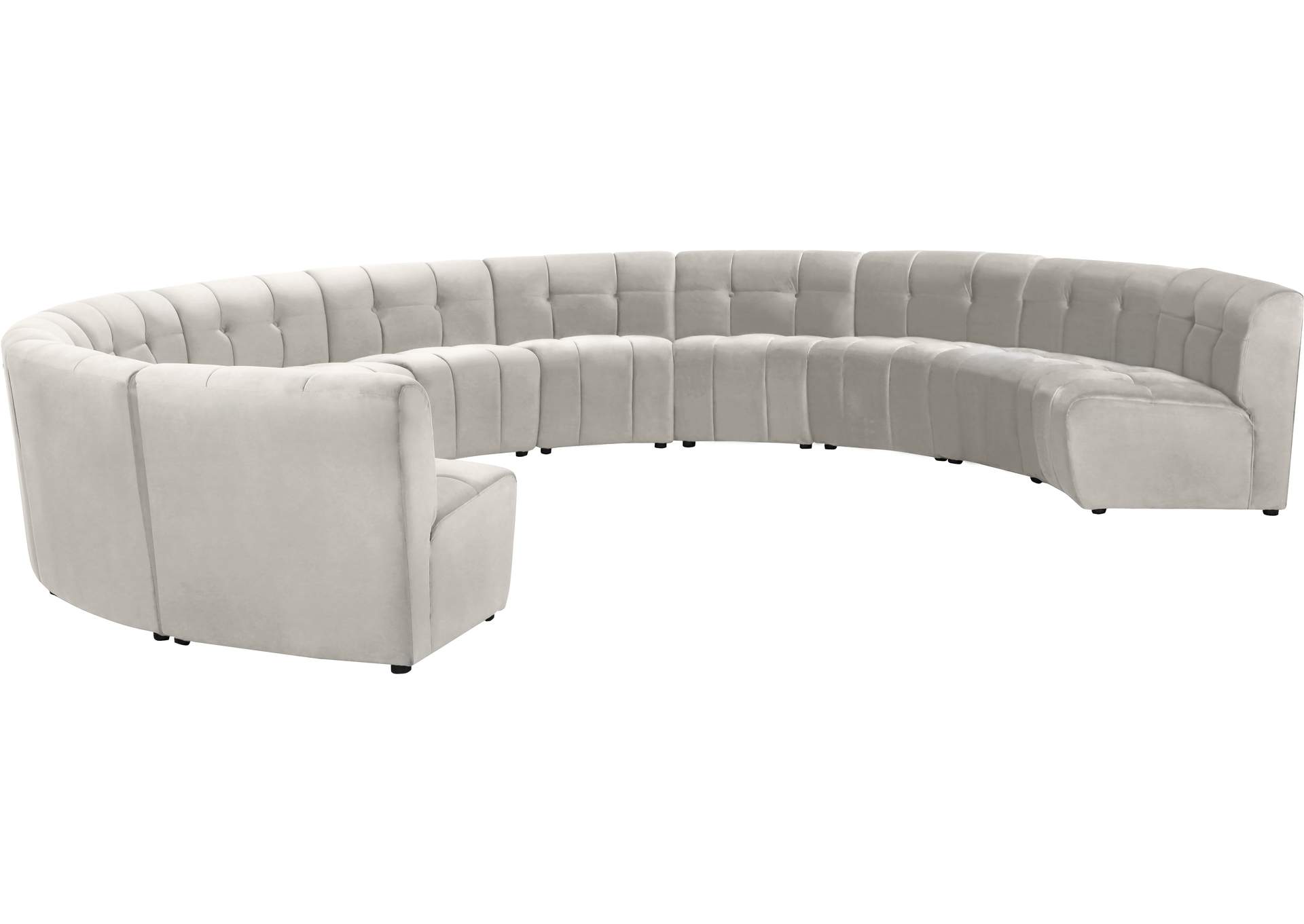 Limitless Cream Velvet 11 Piece Modular Sectional,Meridian Furniture