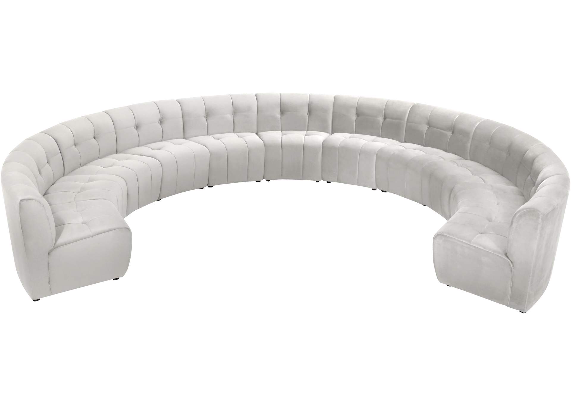 Limitless Cream Velvet 11 Piece Modular Sectional,Meridian Furniture