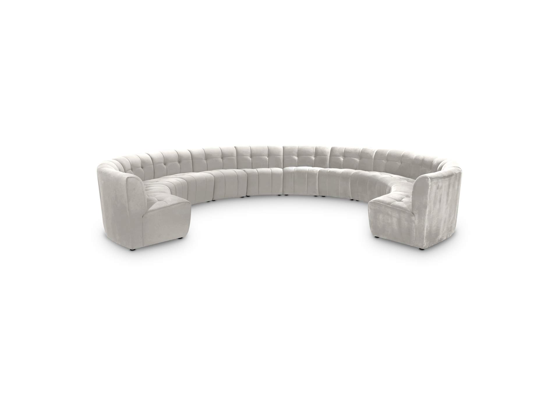 Limitless Cream Velvet 12 Piece Modular Sectional,Meridian Furniture