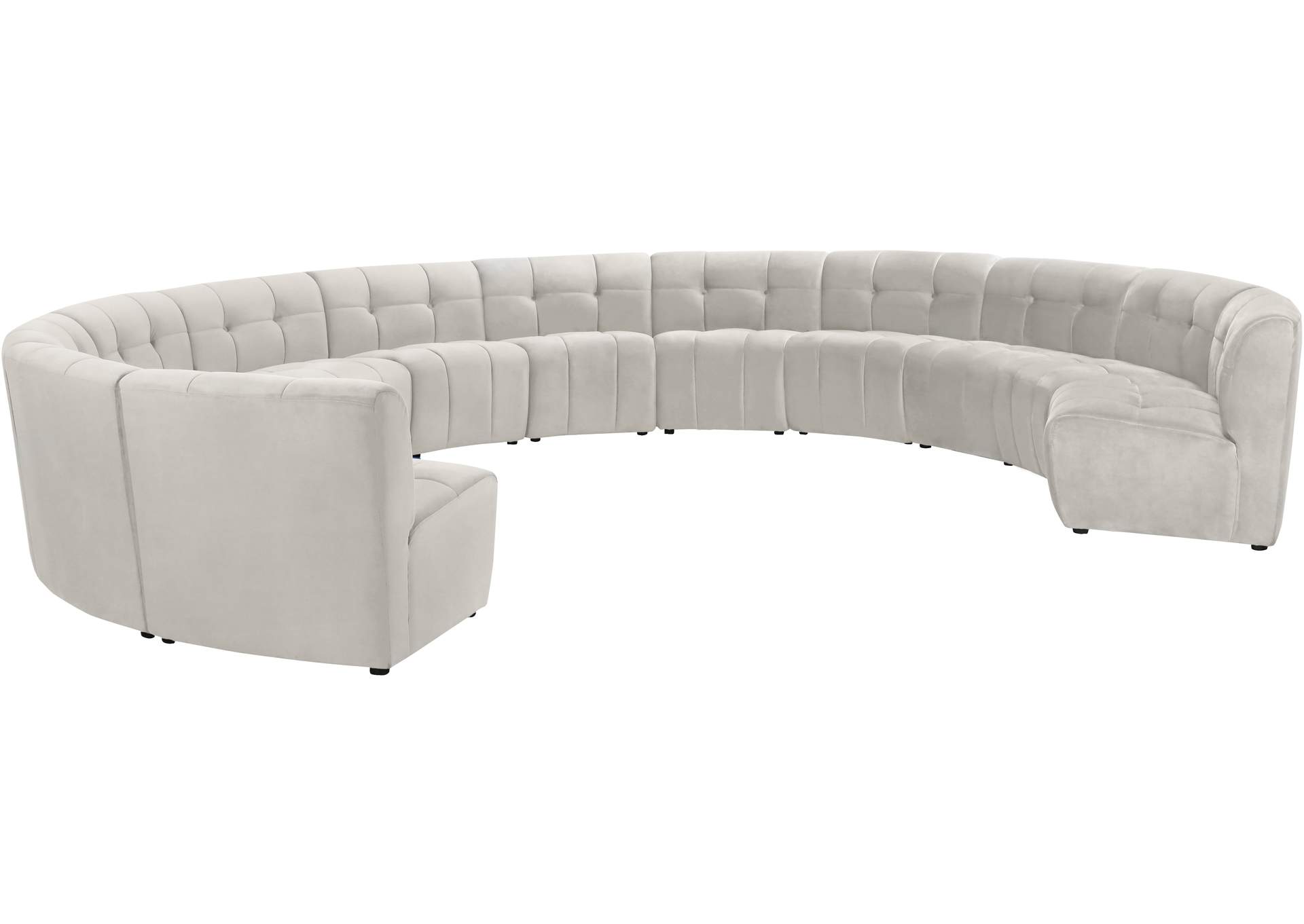 Limitless Cream Velvet 12 Piece Modular Sectional,Meridian Furniture