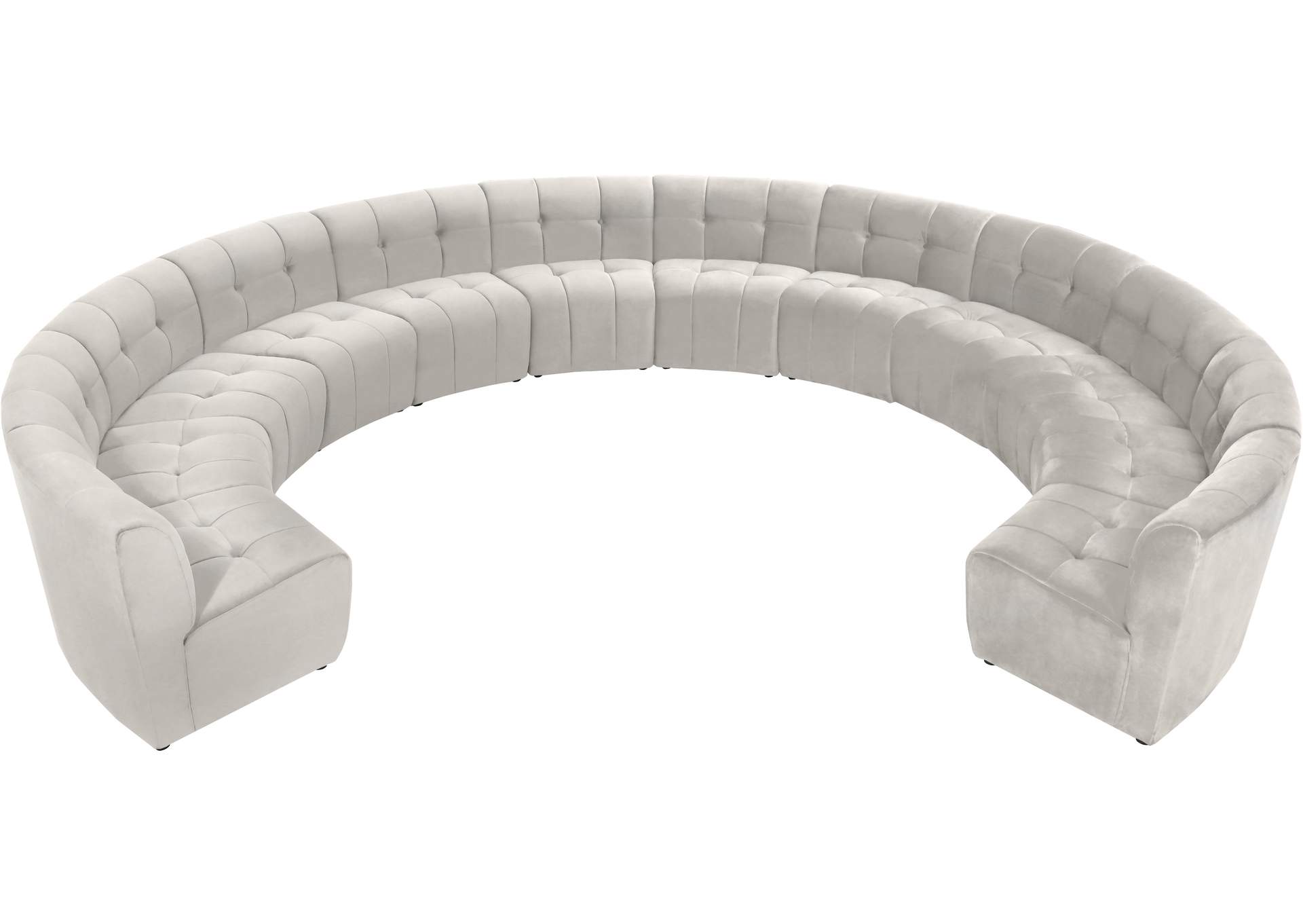 Limitless Cream Velvet 12 Piece Modular Sectional,Meridian Furniture