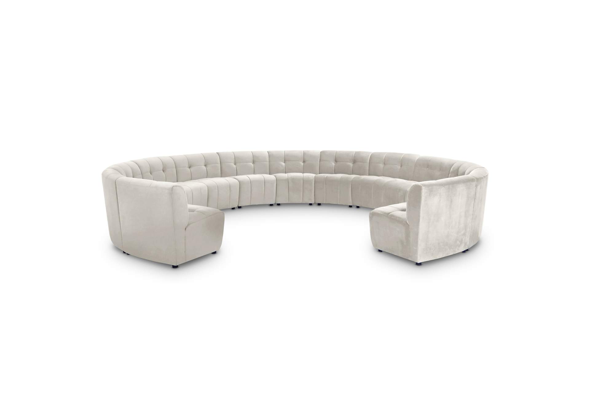 Limitless Cream Velvet 13 Piece Modular Sectional,Meridian Furniture