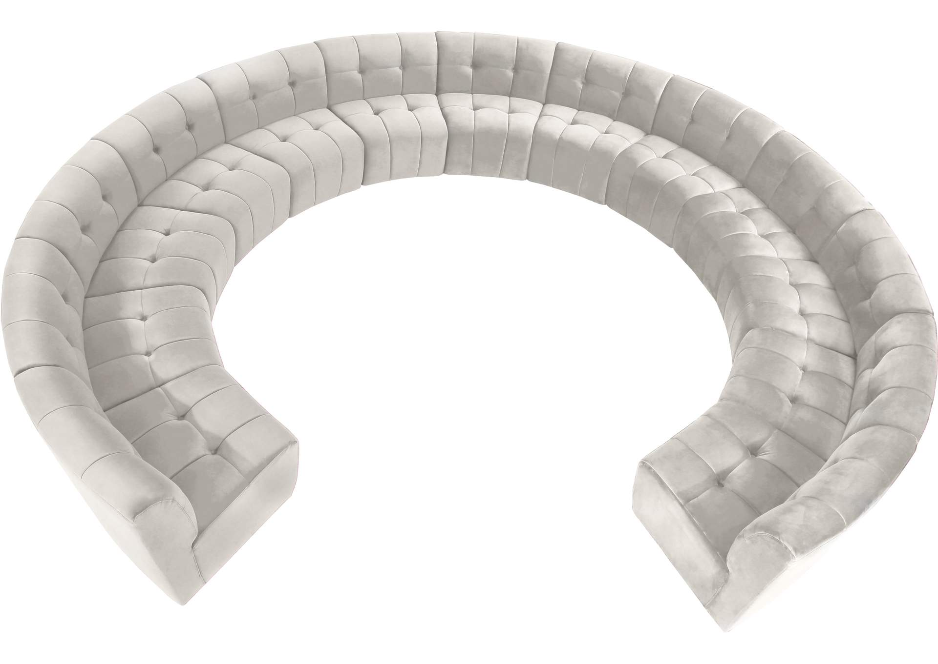 Limitless Cream Velvet 13 Piece Modular Sectional,Meridian Furniture