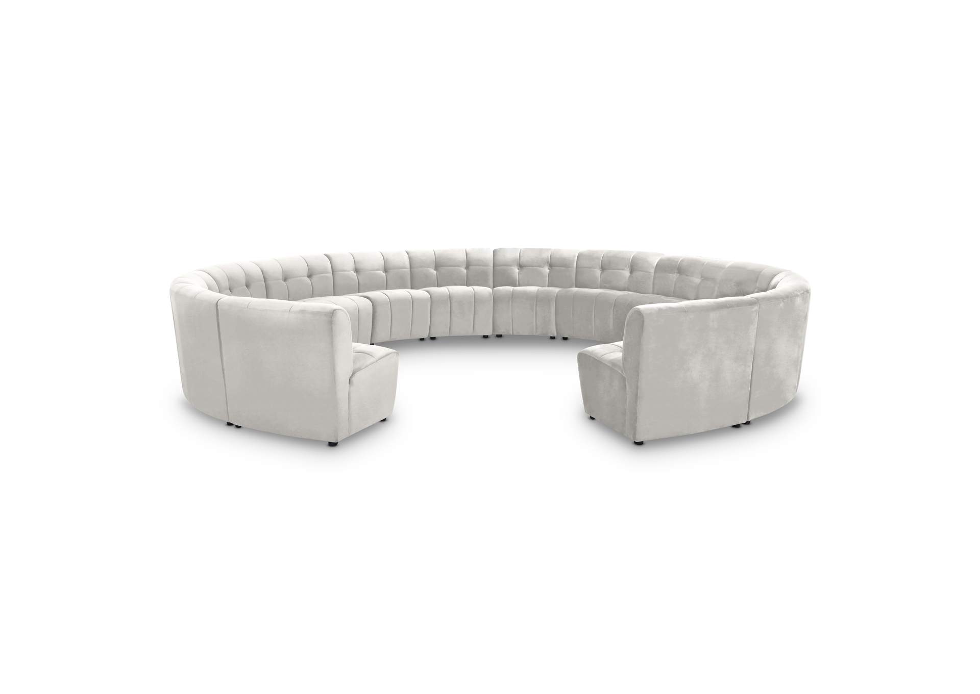 Limitless Cream Velvet 14 Piece Modular Sectional,Meridian Furniture