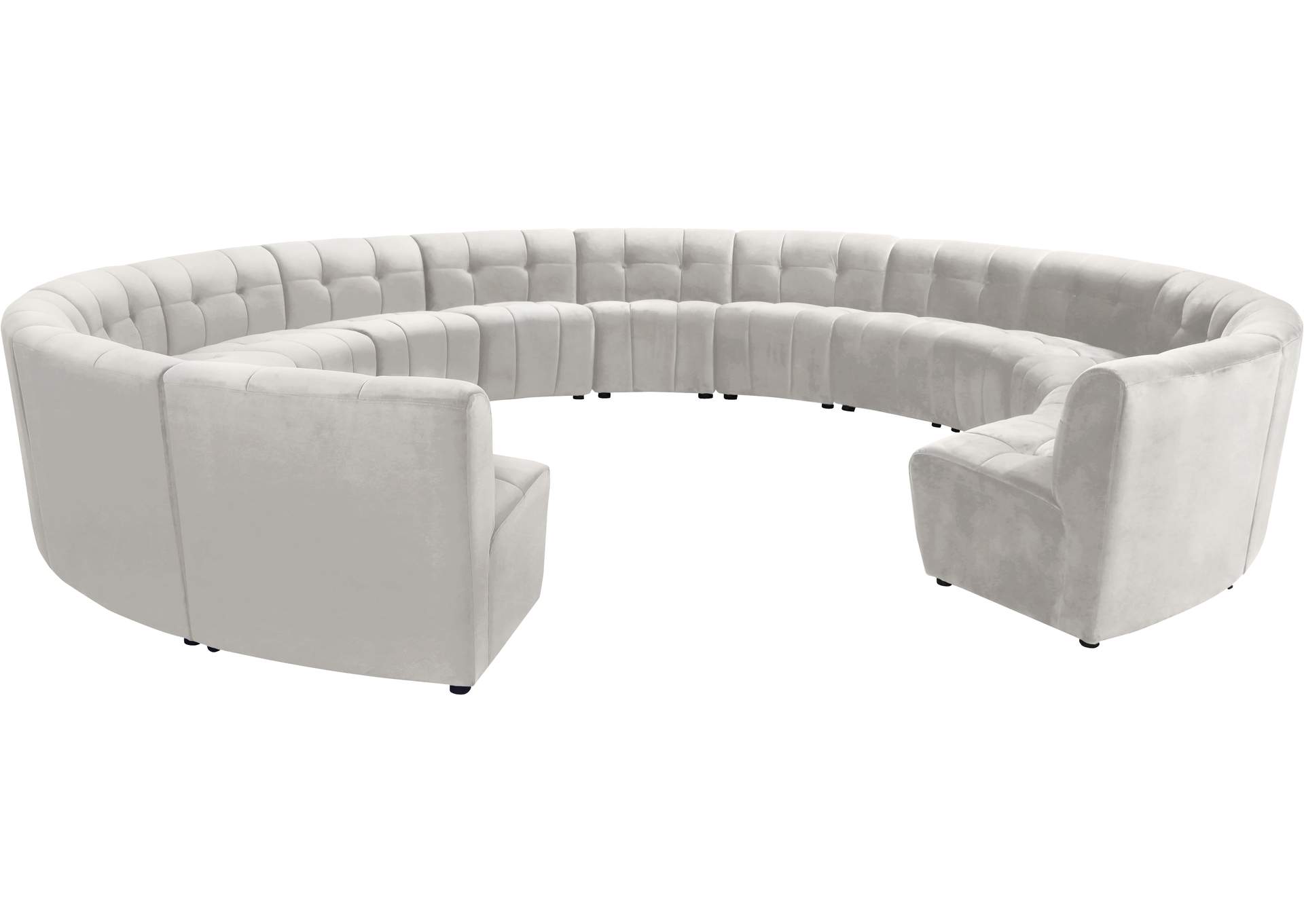 Limitless Cream Velvet 14 Piece Modular Sectional,Meridian Furniture