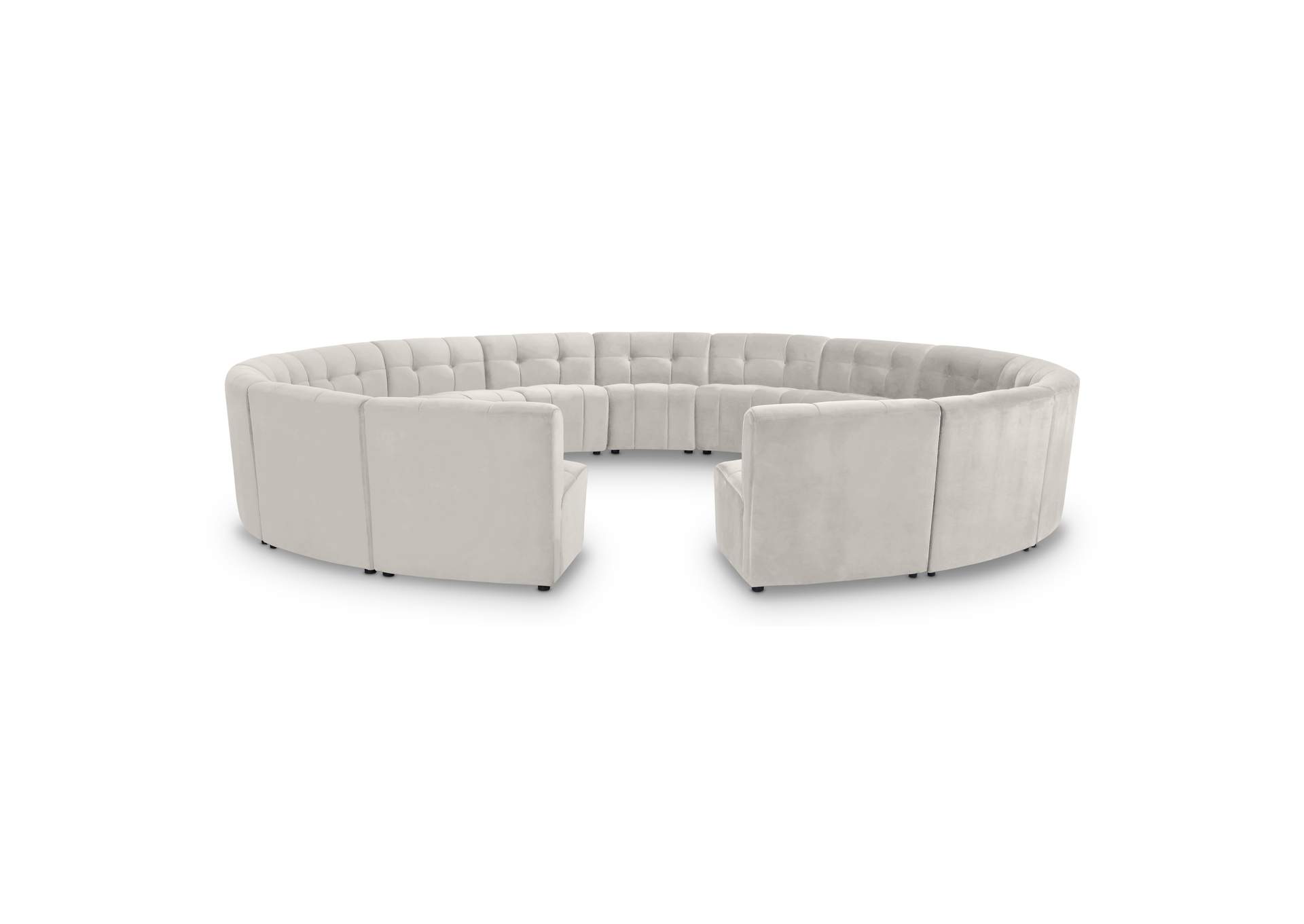 Limitless Cream Velvet 15 Piece Modular Sectional,Meridian Furniture
