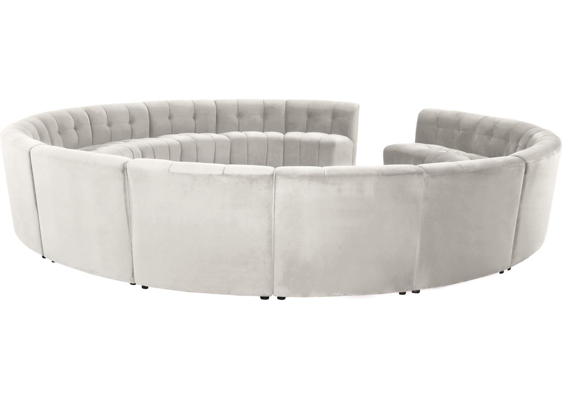 Limitless Cream Velvet 15 Piece Modular Sectional,Meridian Furniture