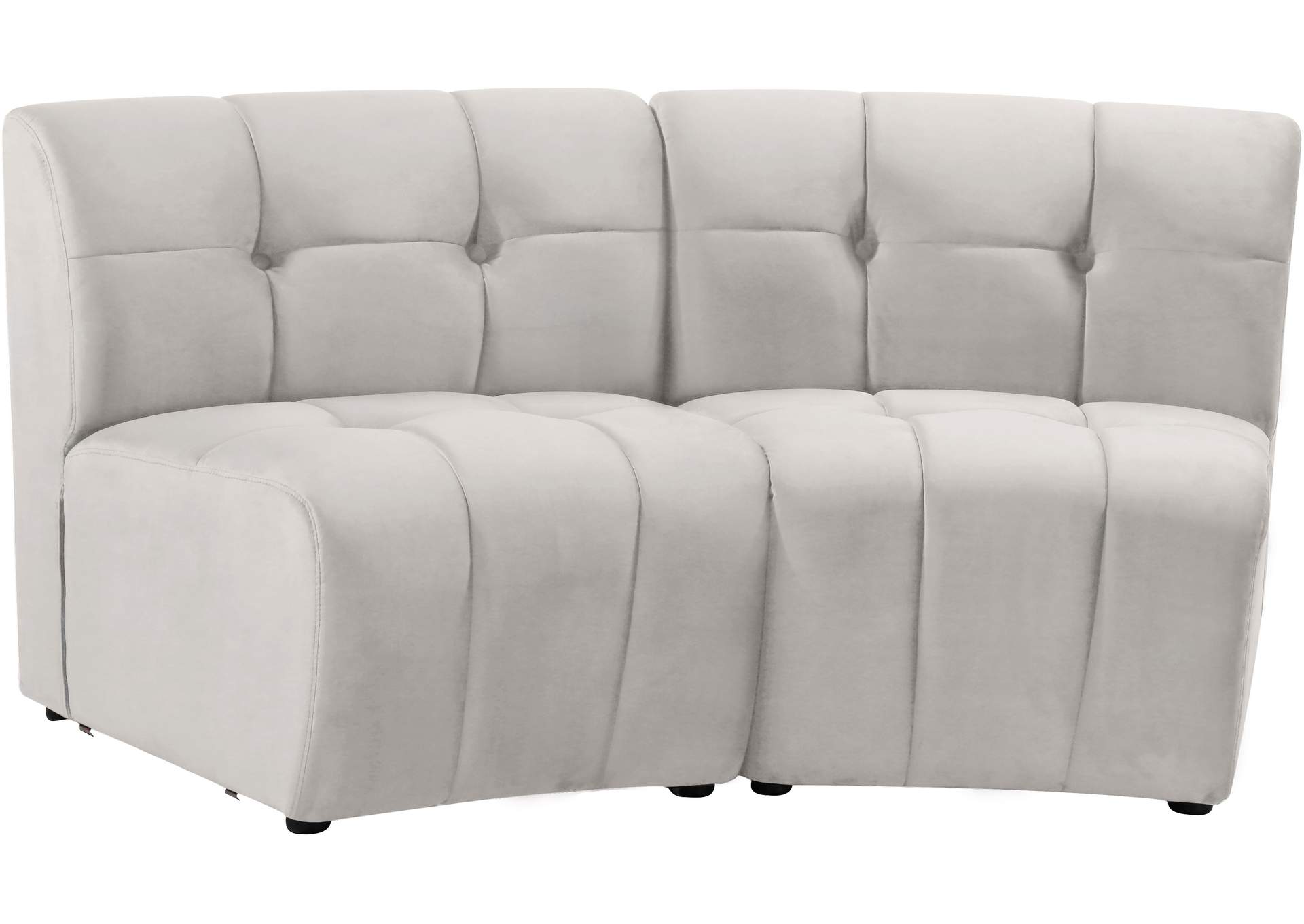 Limitless Cream Velvet 2 Piece Modular Sectional,Meridian Furniture