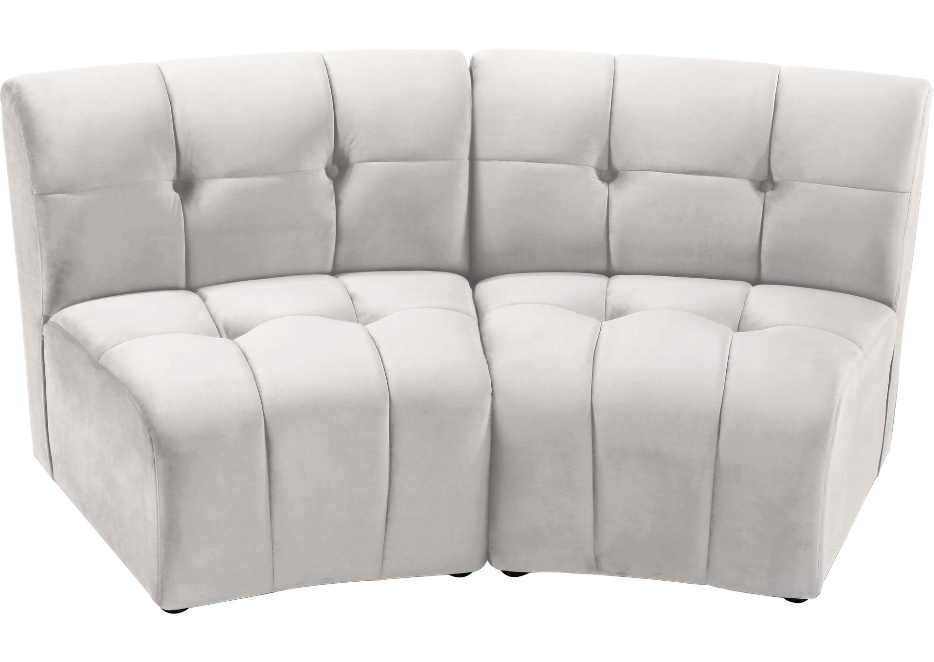 Limitless Cream Velvet 2 Piece Modular Sectional,Meridian Furniture