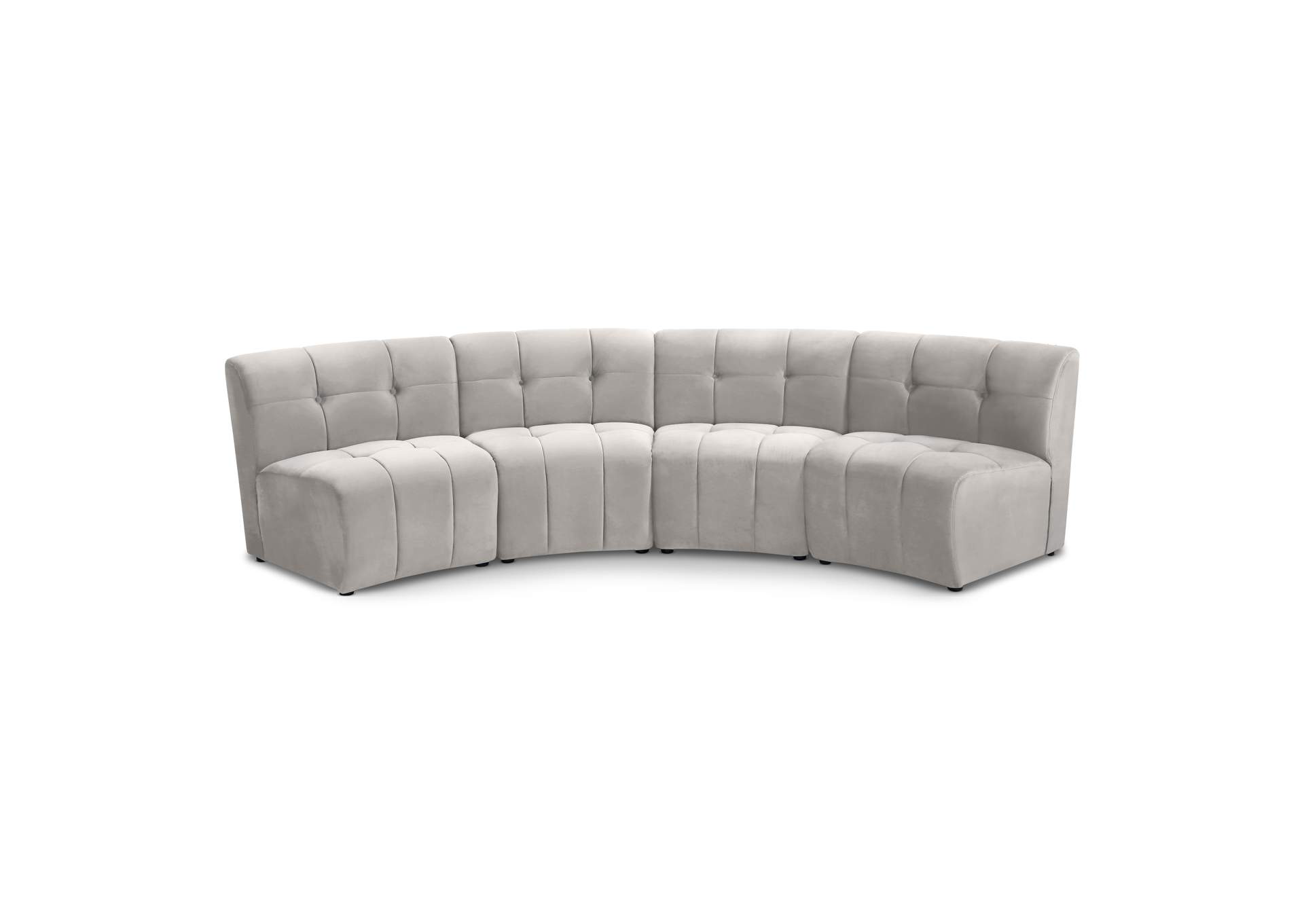 Limitless Cream Velvet 4 Piece Modular Sectional,Meridian Furniture