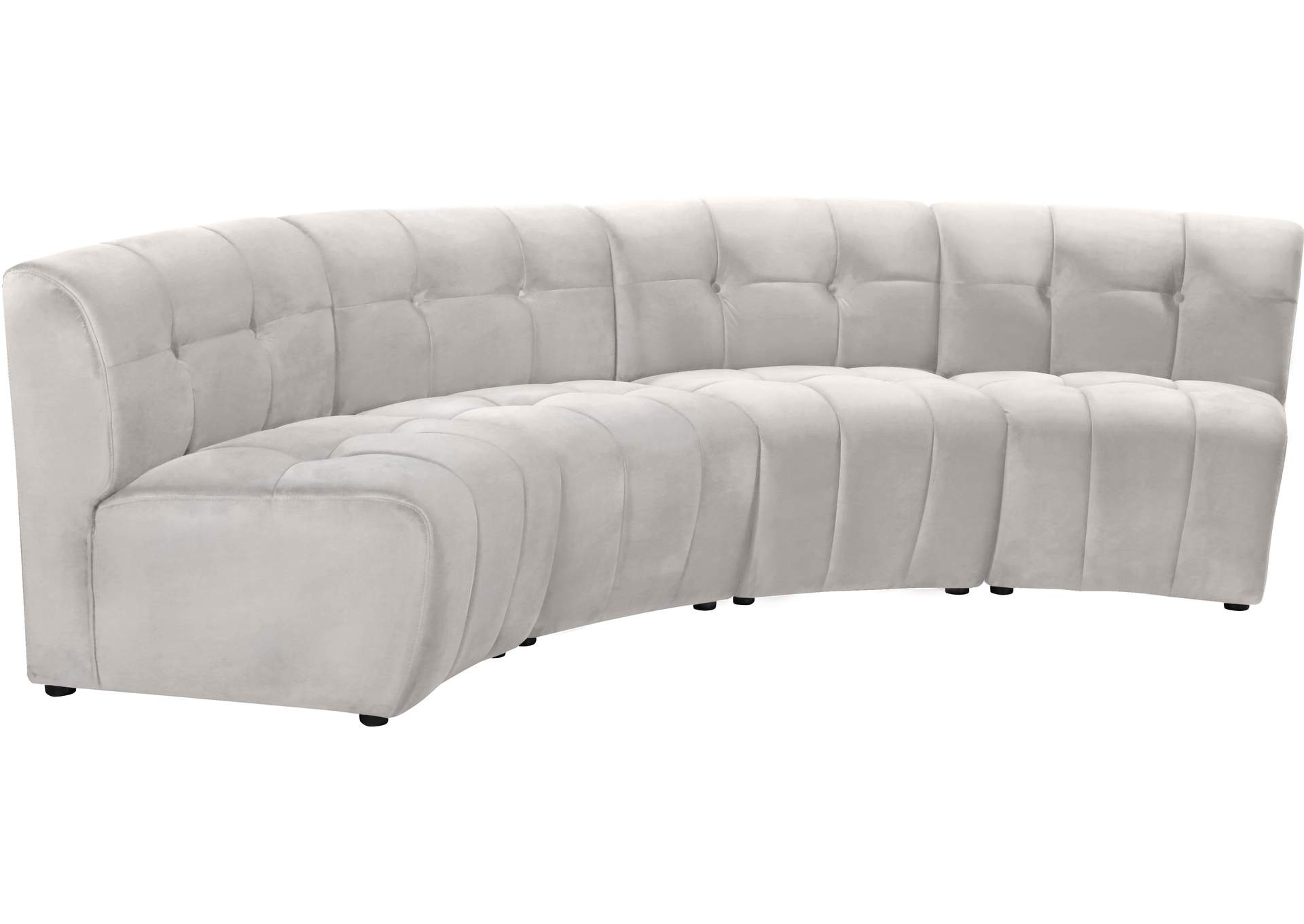 Limitless Cream Velvet 4 Piece Modular Sectional,Meridian Furniture