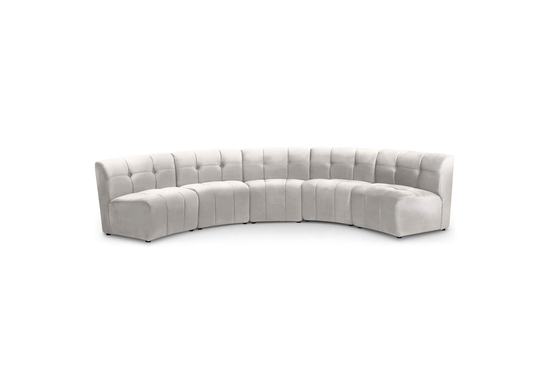 Limitless Cream Velvet 5 Piece Modular Sectional,Meridian Furniture