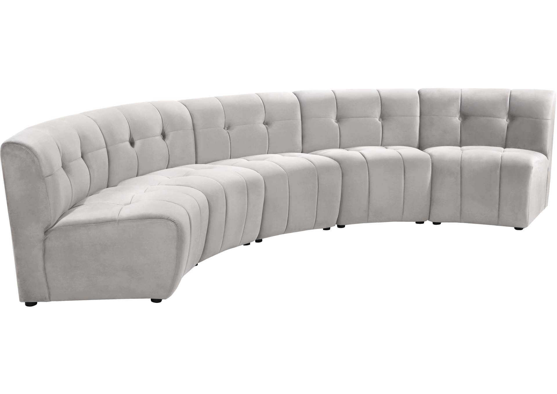 Limitless Cream Velvet 5 Piece Modular Sectional,Meridian Furniture