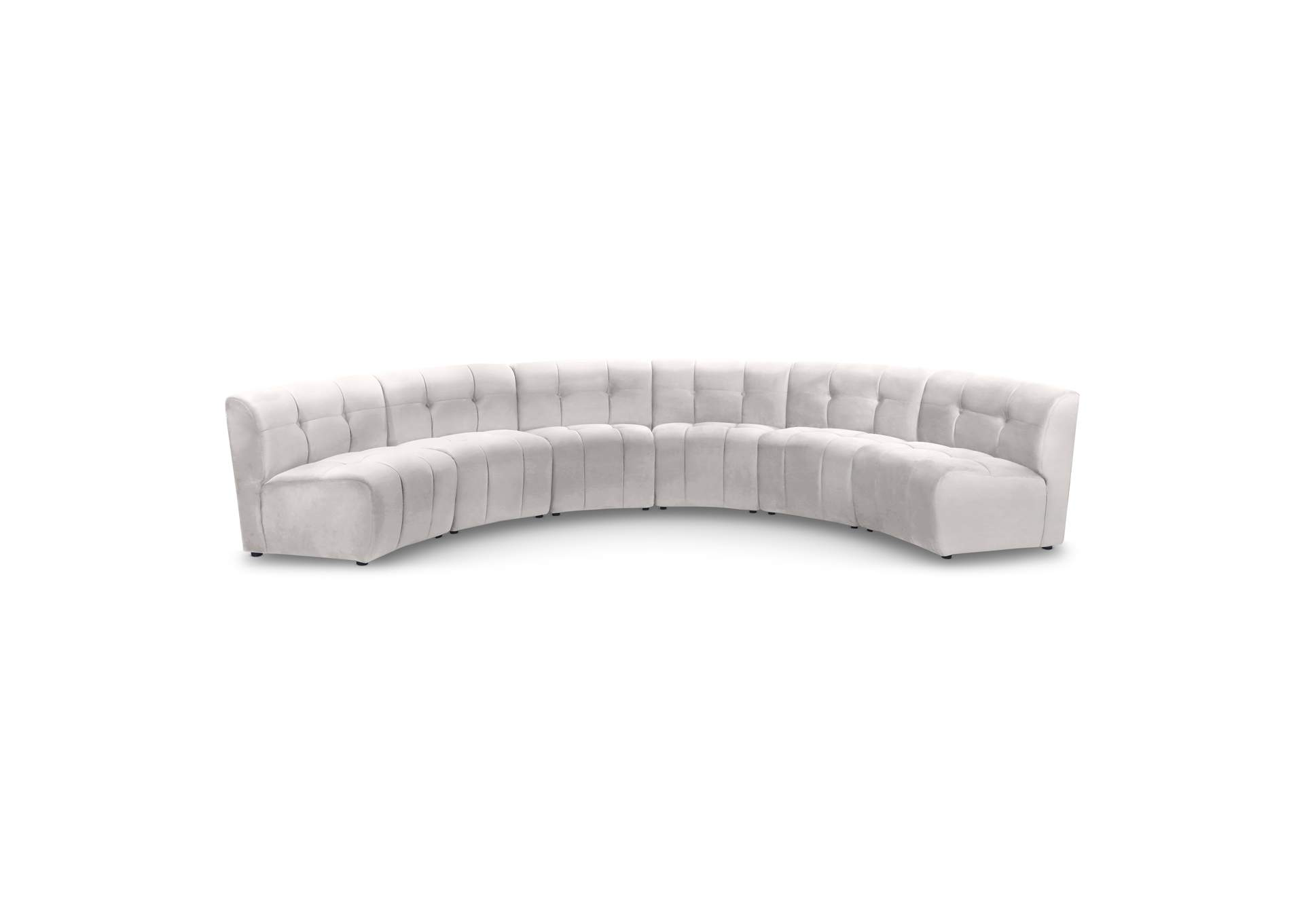 Limitless Cream Velvet 6 Piece . Modular Sectional,Meridian Furniture