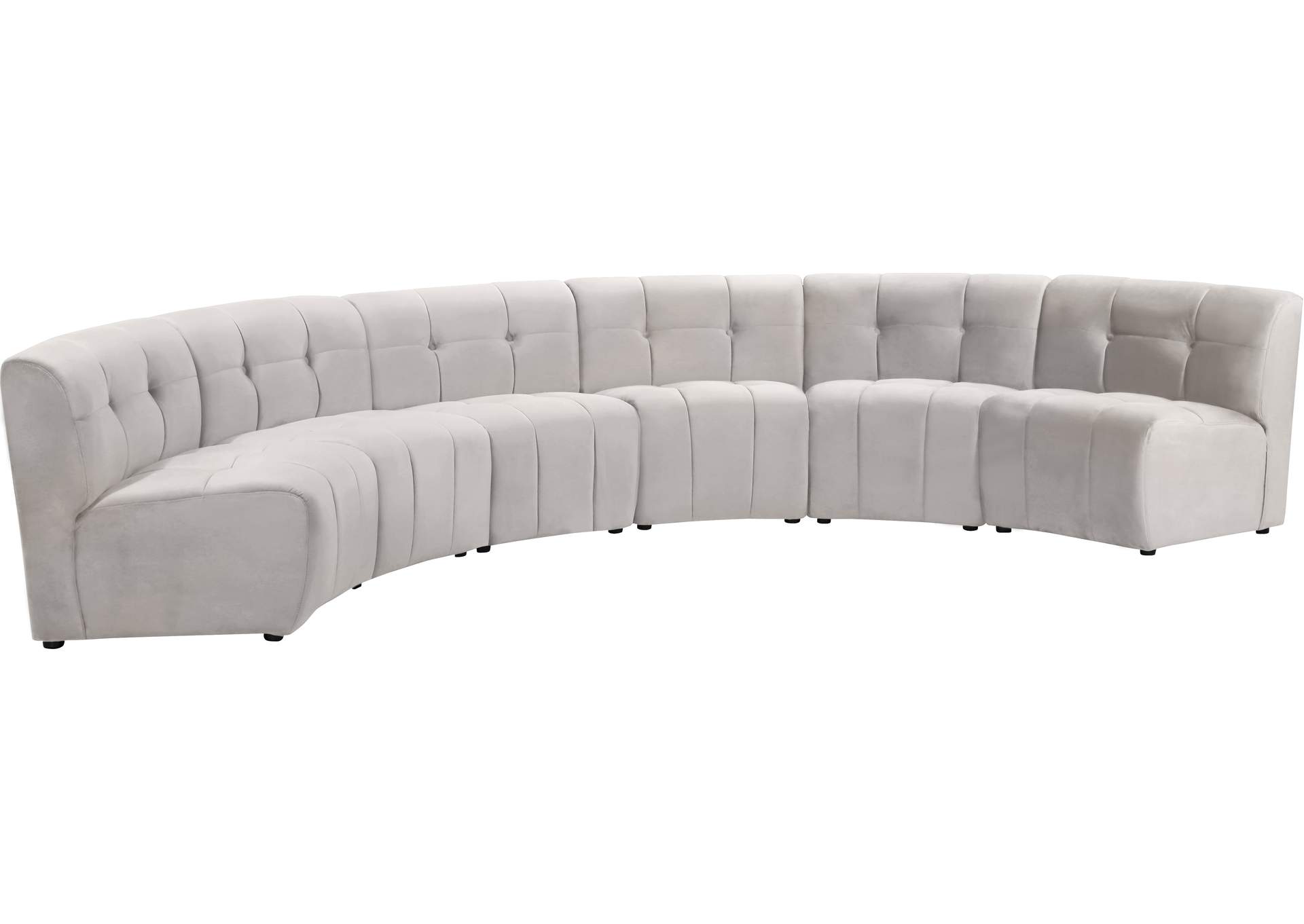 Limitless Cream Velvet 6 Piece . Modular Sectional,Meridian Furniture