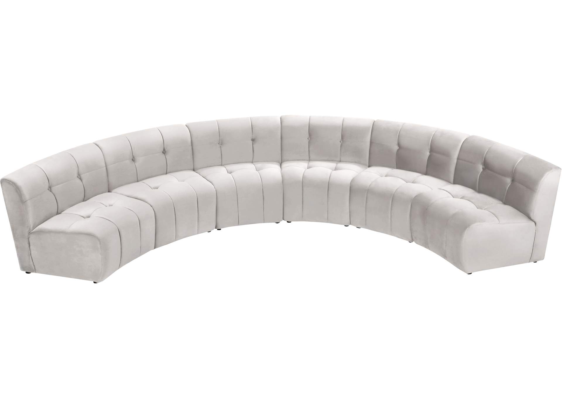 Limitless Cream Velvet 6 Piece . Modular Sectional,Meridian Furniture