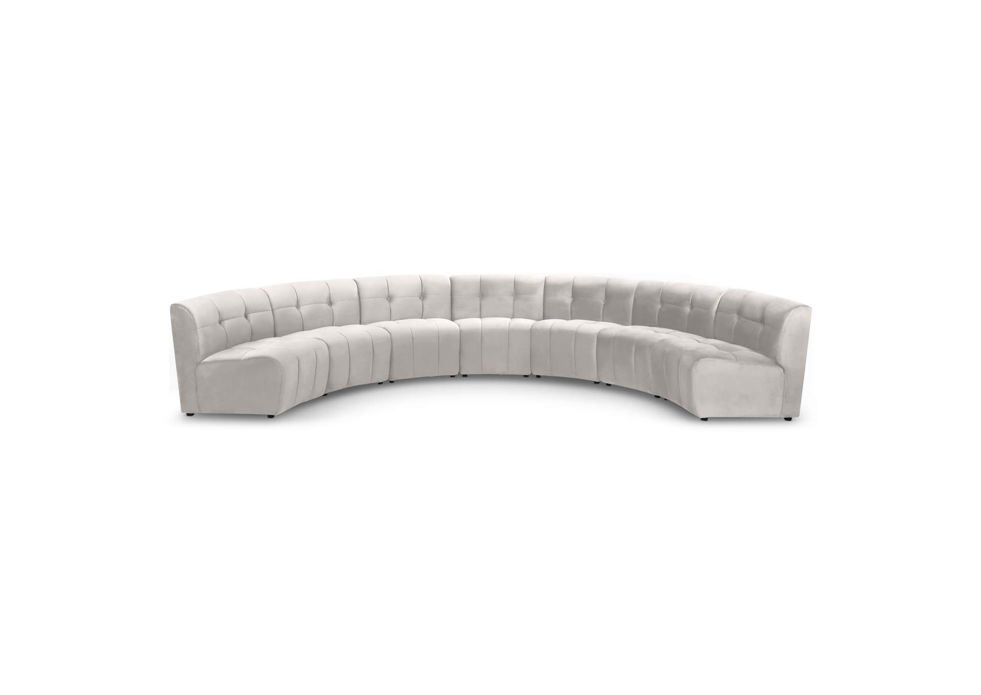 Limitless Cream Velvet 7 Piece Modular Sectional,Meridian Furniture