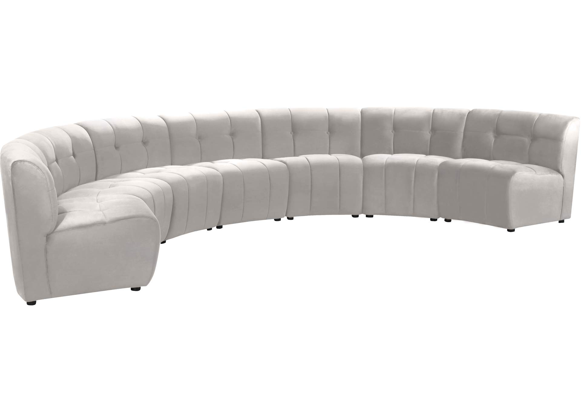 Limitless Cream Velvet 7 Piece Modular Sectional,Meridian Furniture