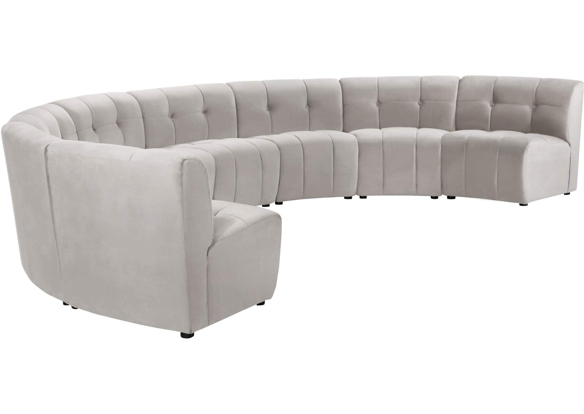 Limitless Cream Velvet 8 Piece Modular Sectional,Meridian Furniture