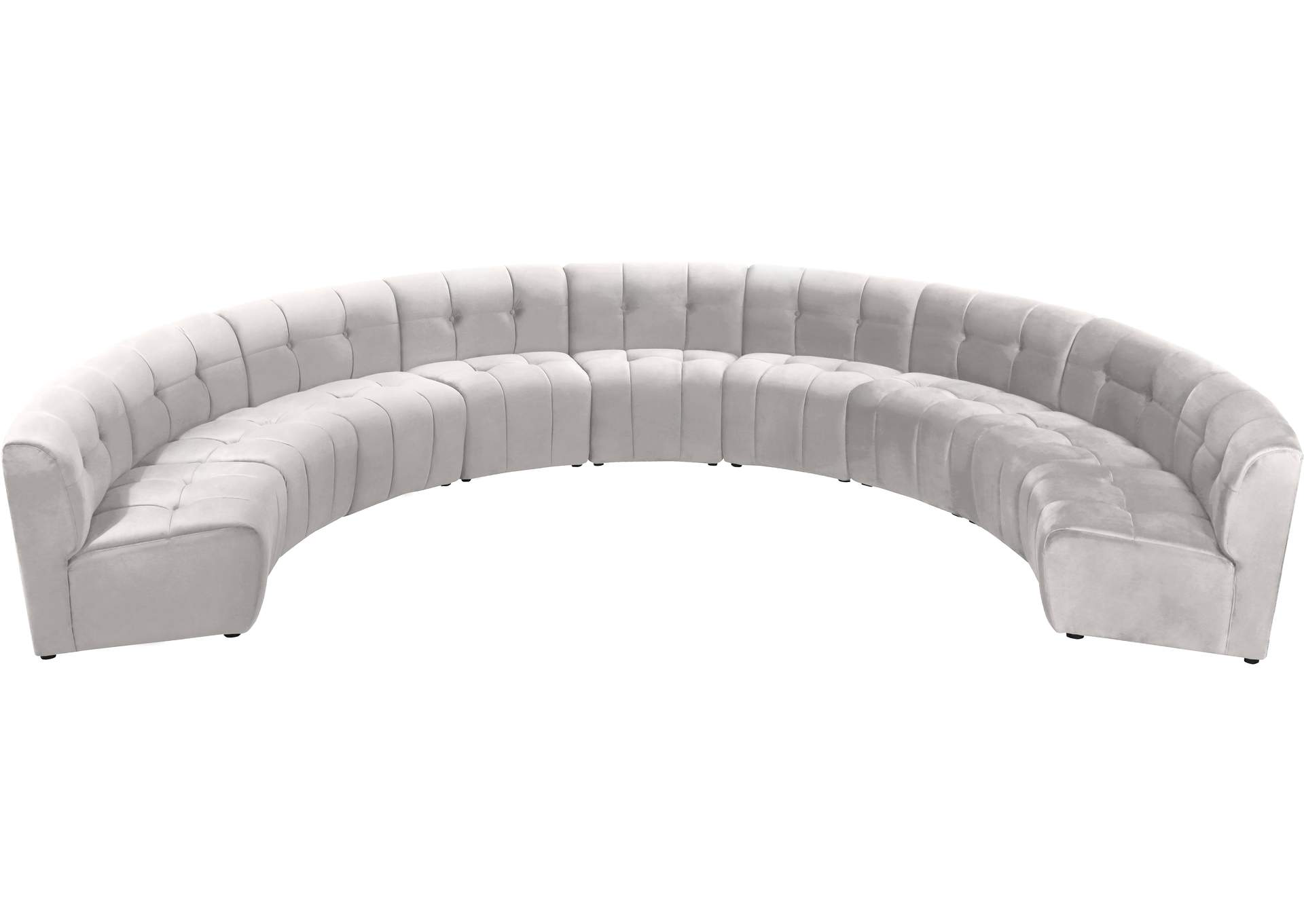 Limitless Cream Velvet 9 Piece Modular Sectional,Meridian Furniture