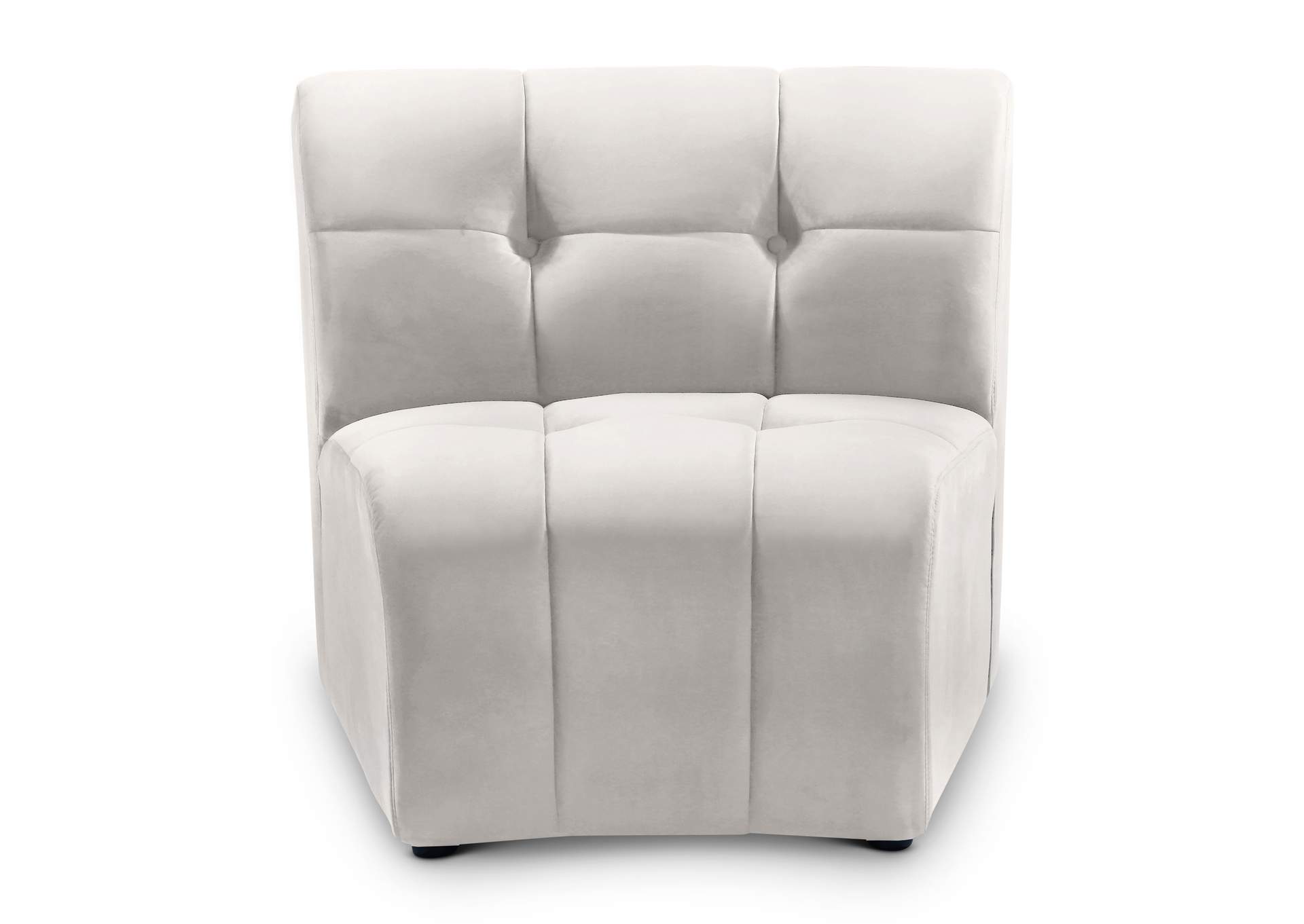 Limitless Cream Velvet Modular Chair,Meridian Furniture