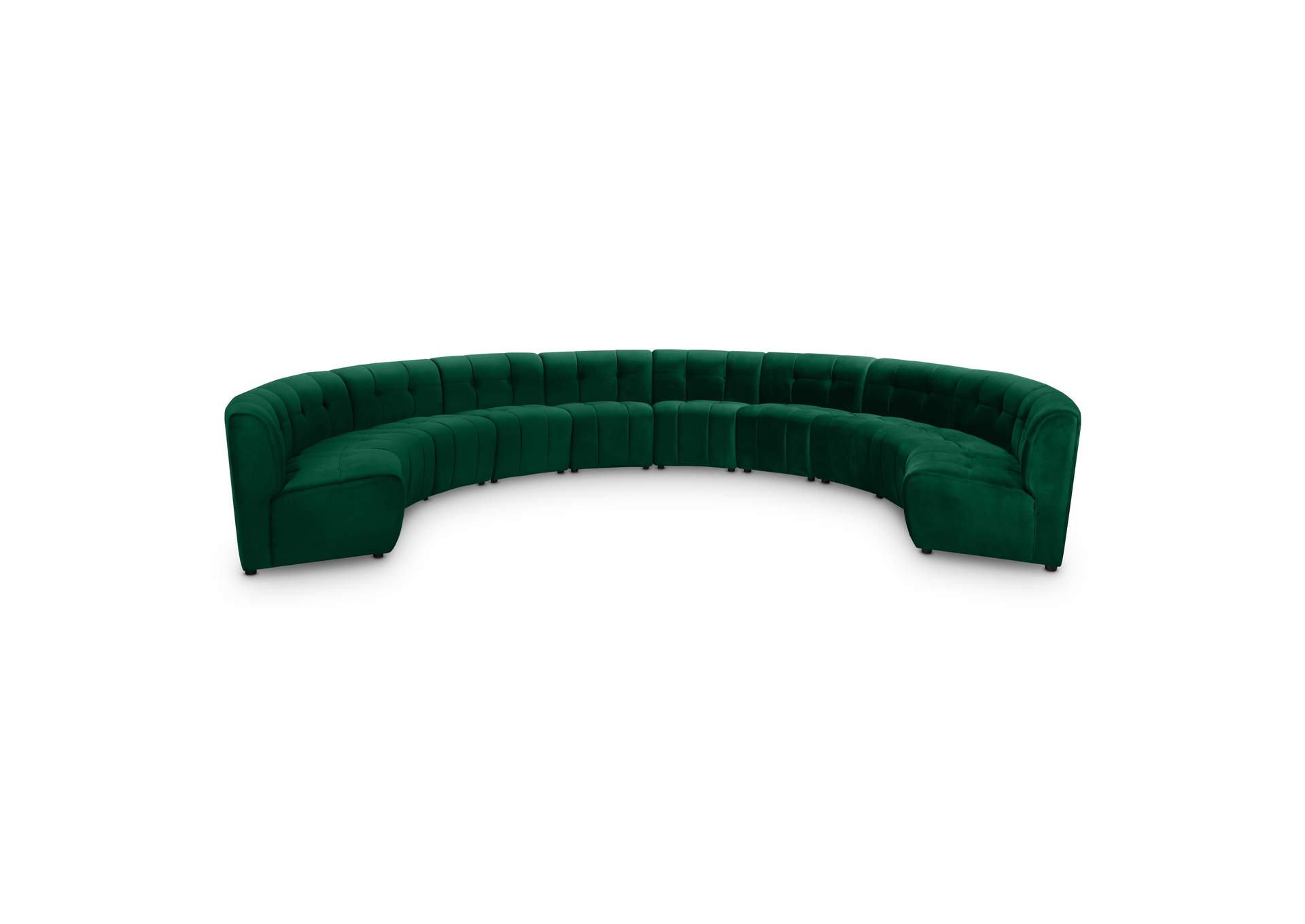 Limitless Green Velvet 10 Piece Modular Sectional,Meridian Furniture