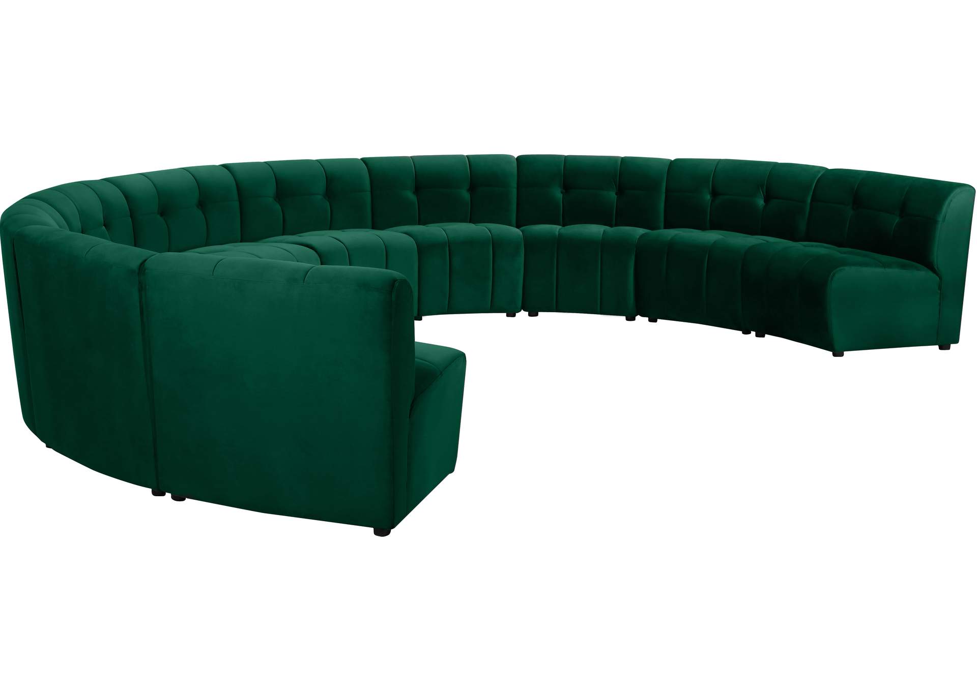 Limitless Green Velvet 10 Piece Modular Sectional,Meridian Furniture