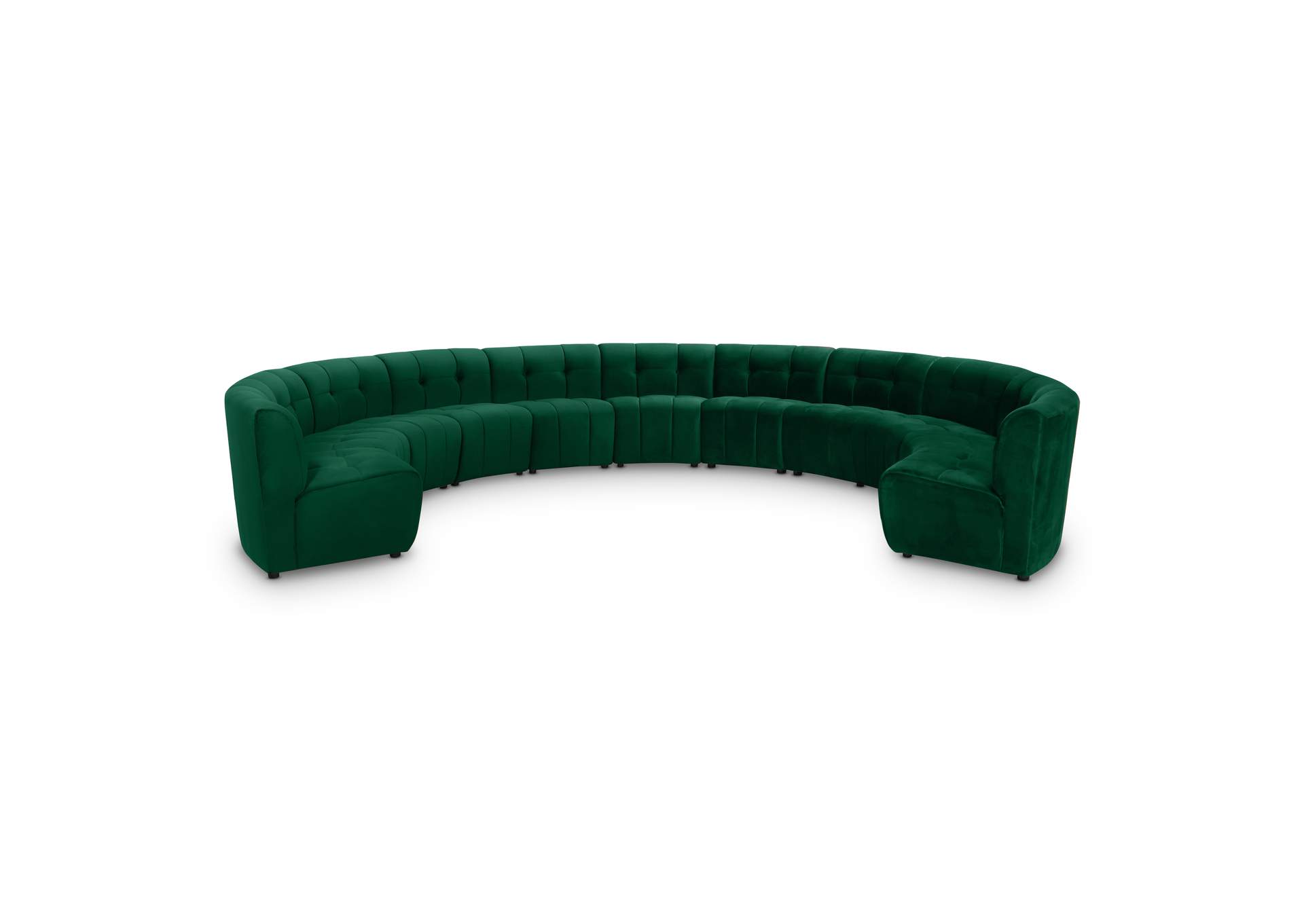 Limitless Green Velvet 11 Piece Modular Sectional,Meridian Furniture