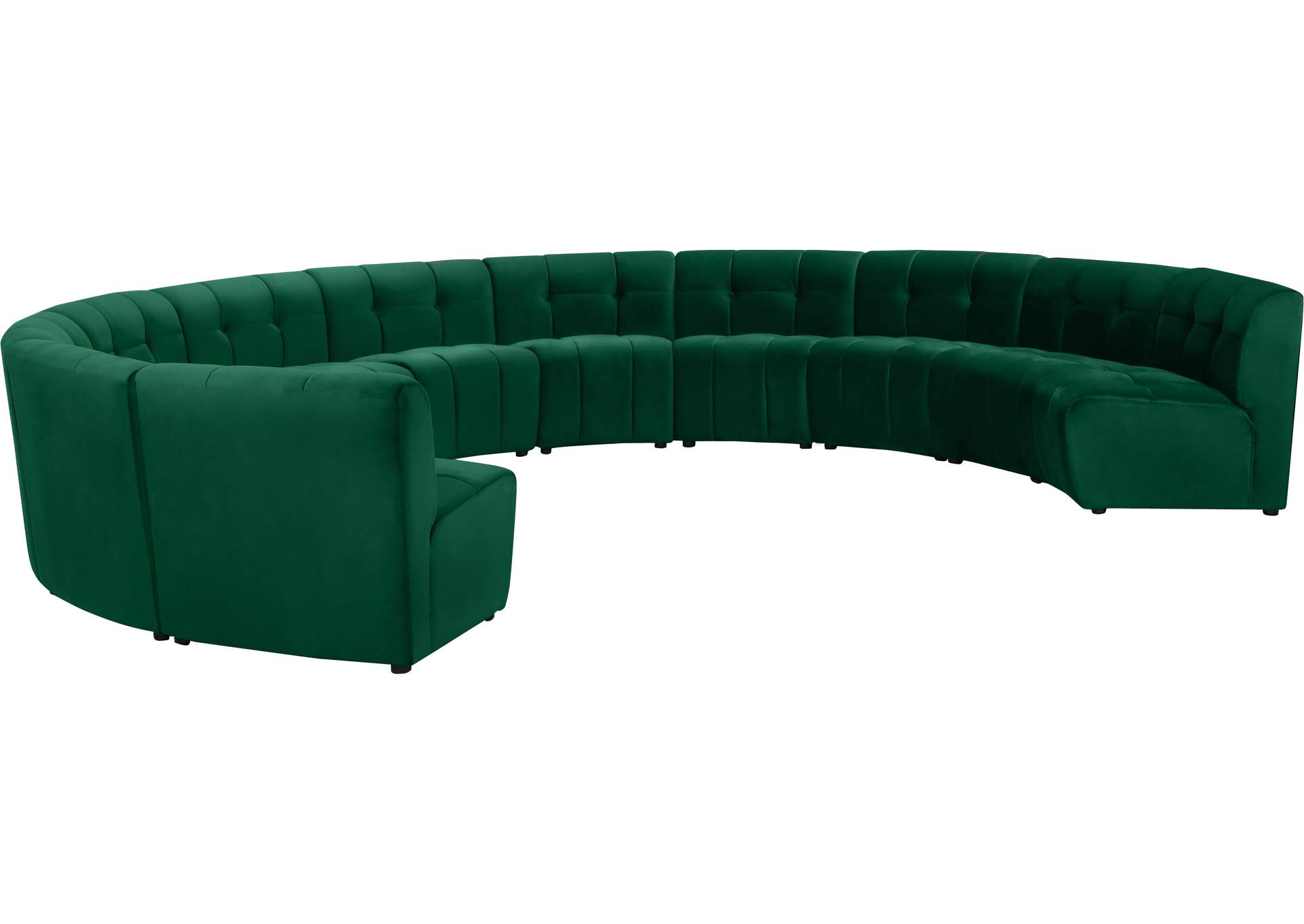 Limitless Green Velvet 11 Piece Modular Sectional,Meridian Furniture