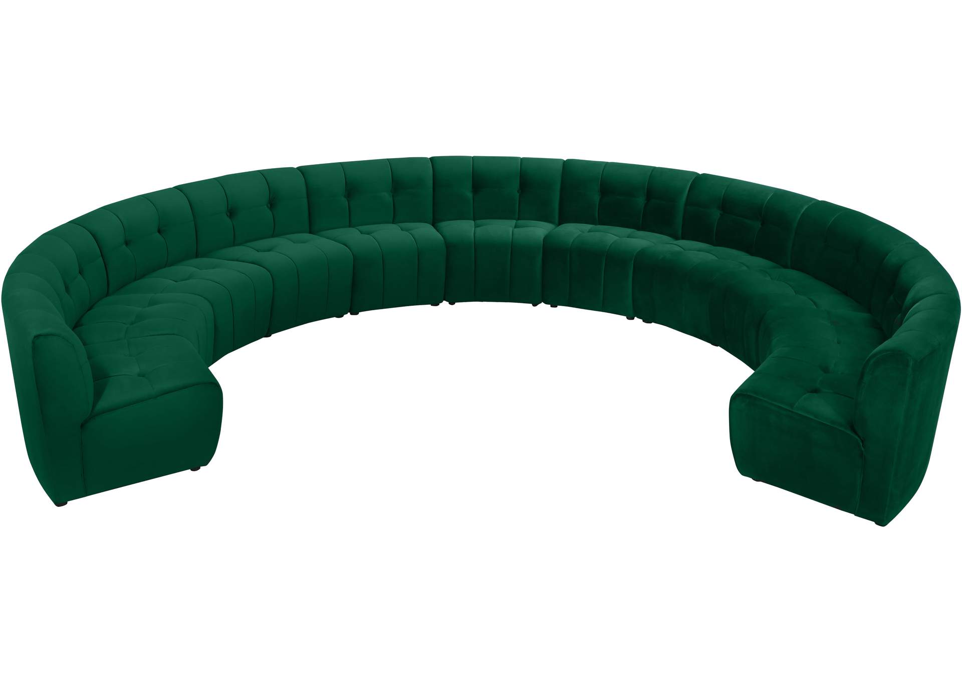 Limitless Green Velvet 11 Piece Modular Sectional,Meridian Furniture