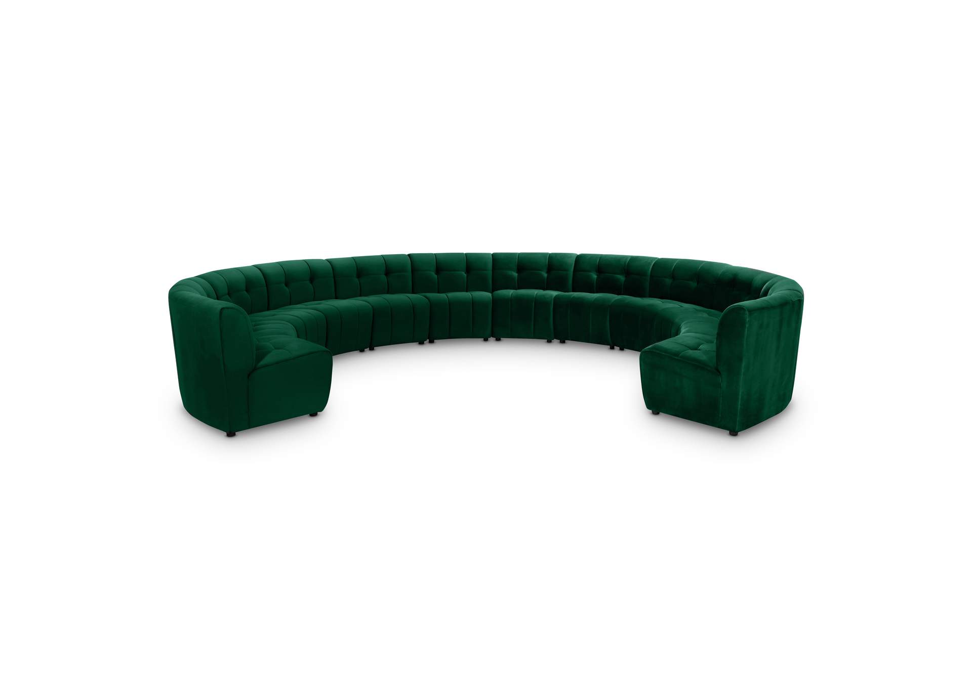 Limitless Green Velvet 12 Piece Modular Sectional,Meridian Furniture