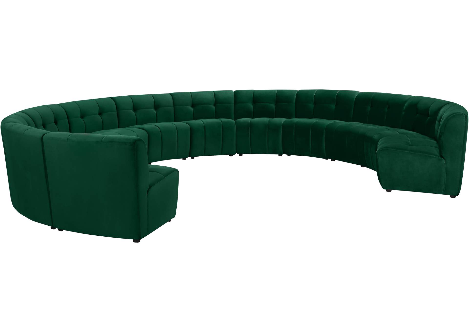 Limitless Green Velvet 12 Piece Modular Sectional,Meridian Furniture