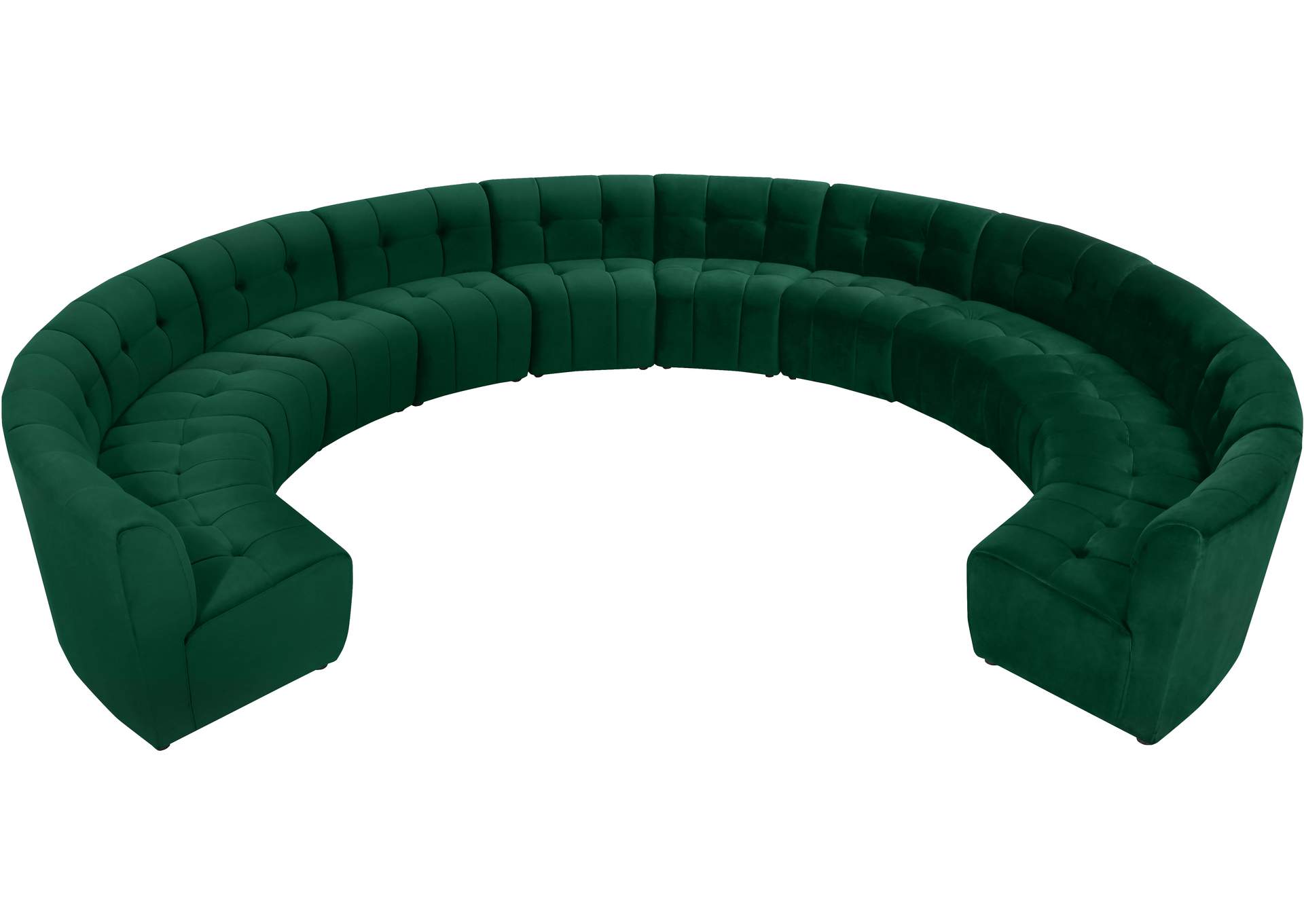 Limitless Green Velvet 12 Piece Modular Sectional,Meridian Furniture