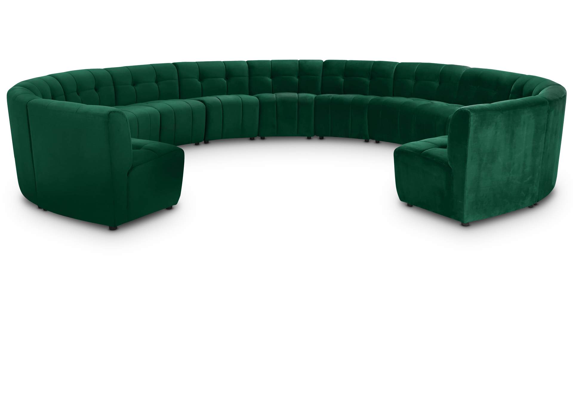 Limitless Green Velvet 13 Piece Modular Sectional,Meridian Furniture